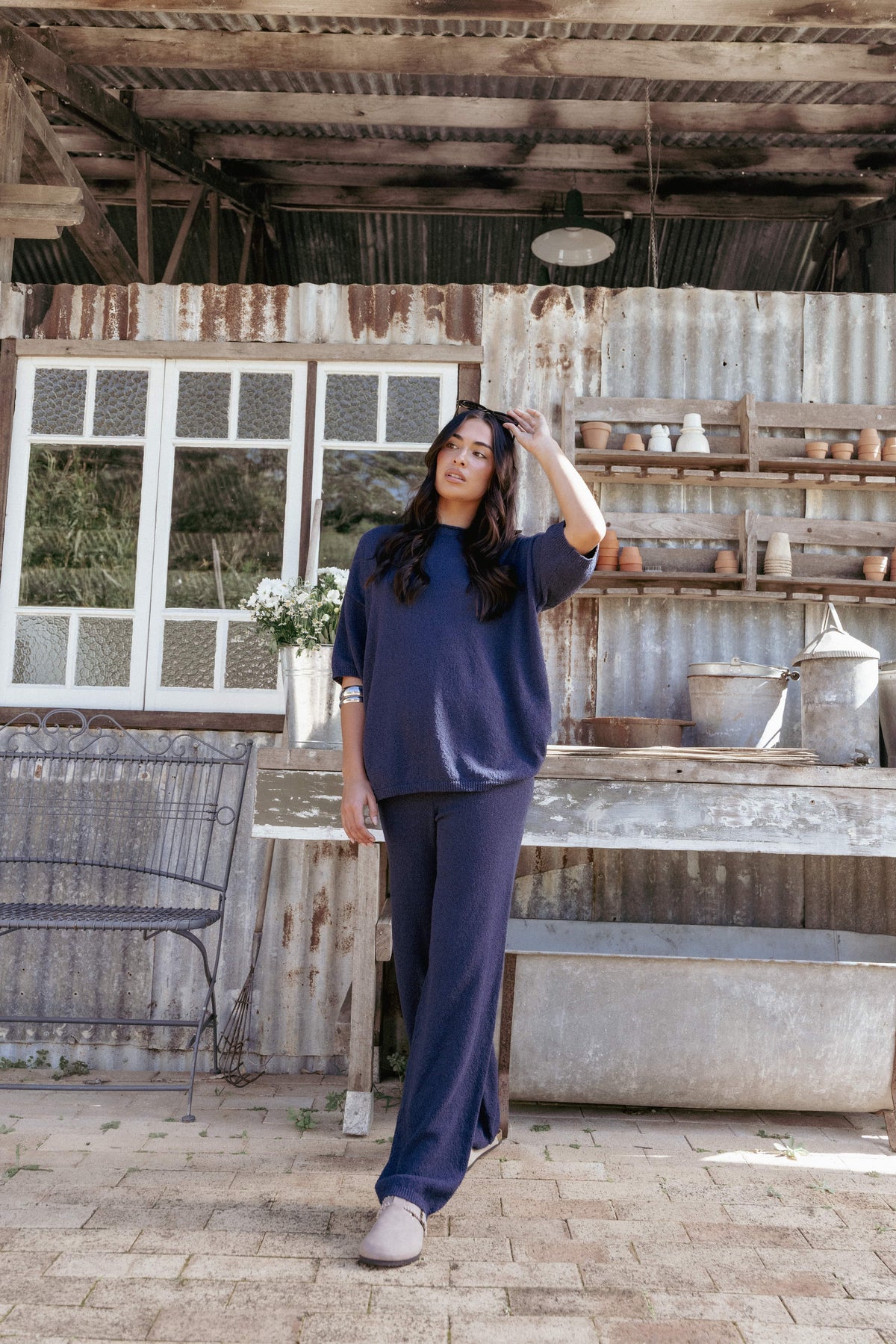 Ashby Knit Pant in Navy – view 1 of 6