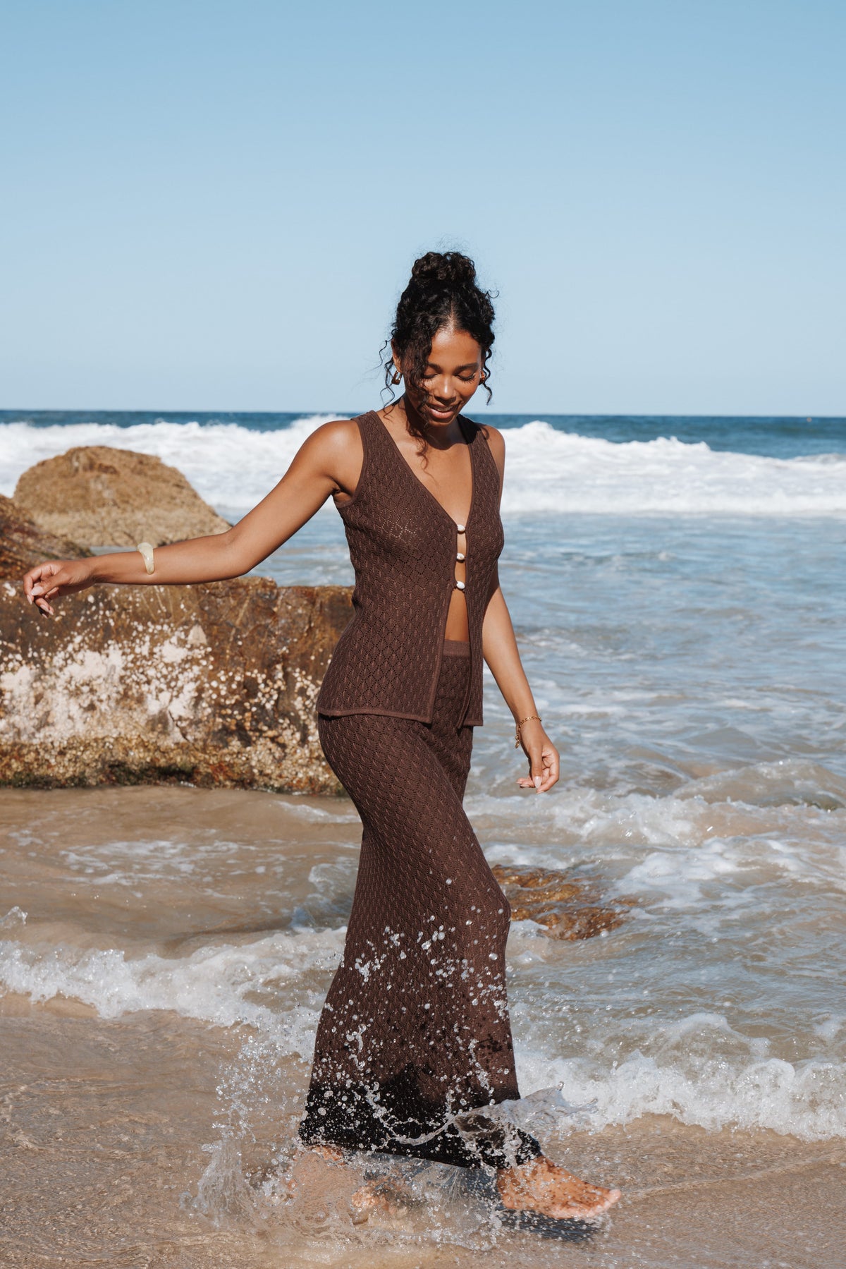 Asplie Knit Maxi Skirt in Espresso – view 1 of 6