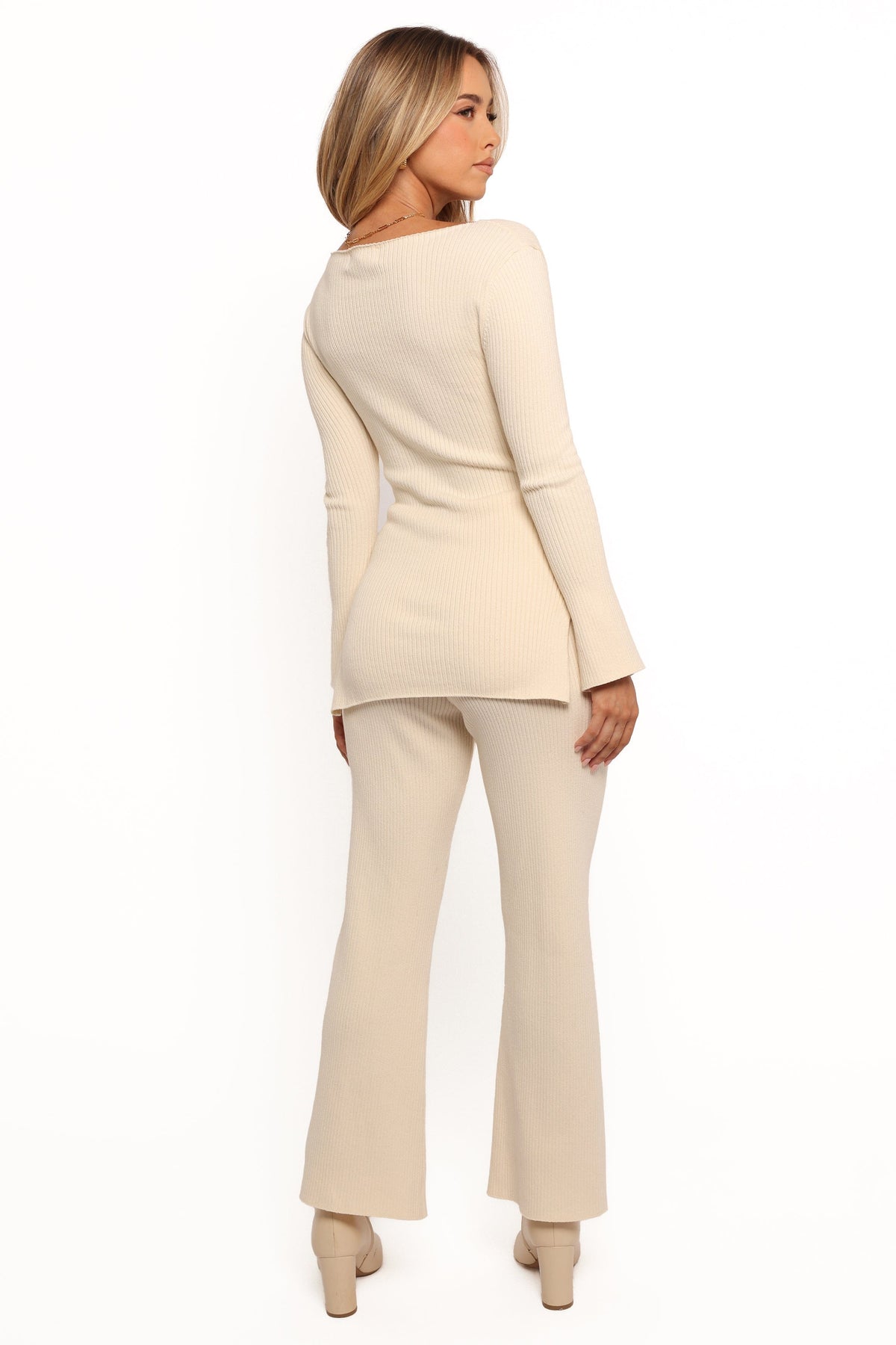 Beeba Ribbed Knit Pants in Cream – view 5 of 8