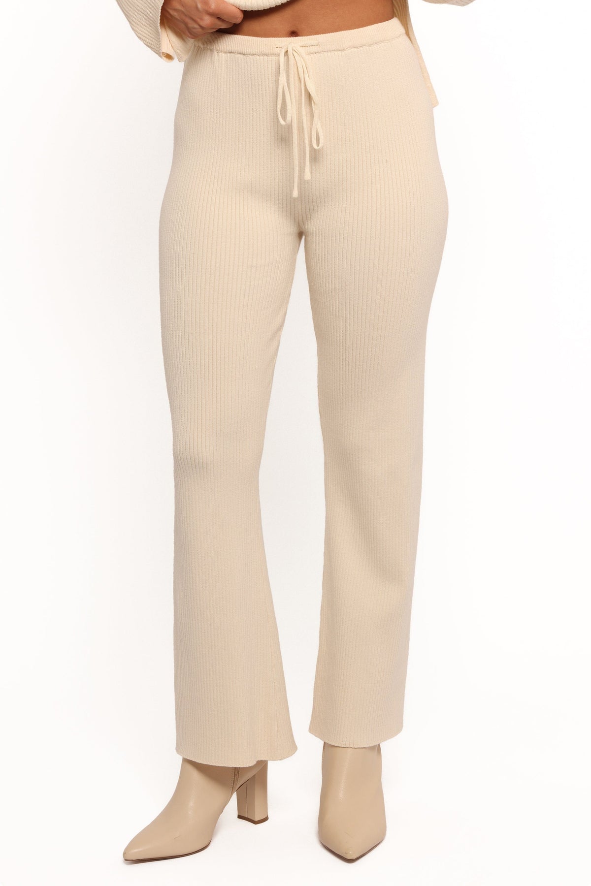 Beeba Ribbed Knit Pants in Cream – view 7 of 8