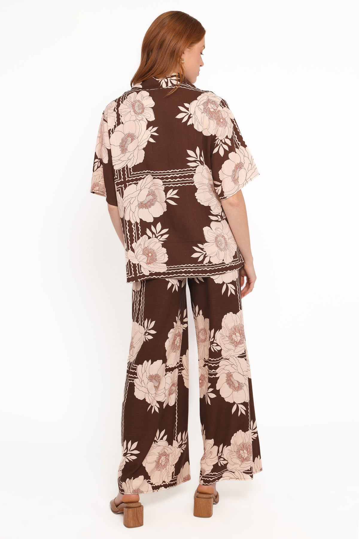 Bernadine Wide Leg Pant in Brown Floral – view 4 of 6
