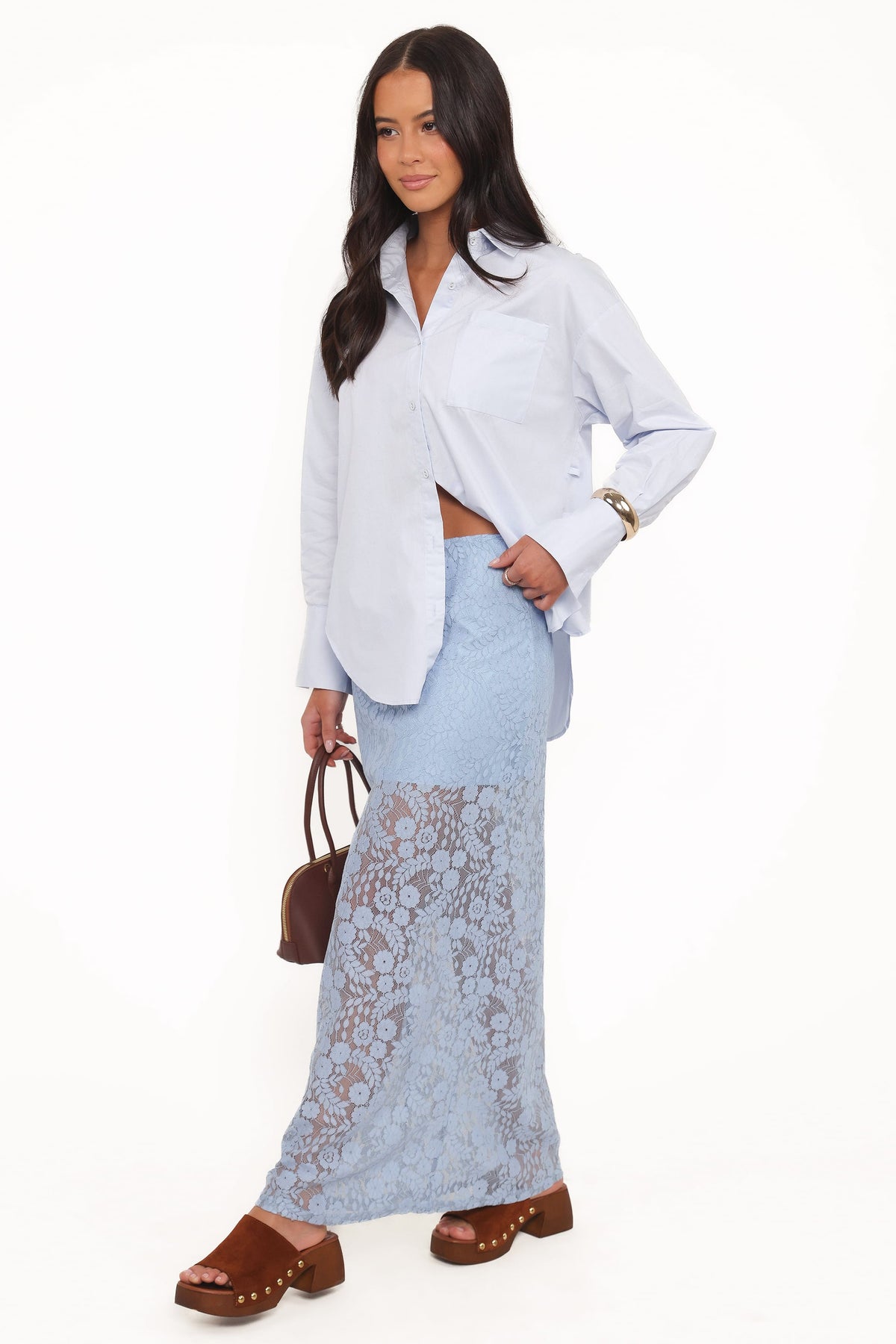Brittany Lace Maxi Skirt in Blue – view 4 of 7