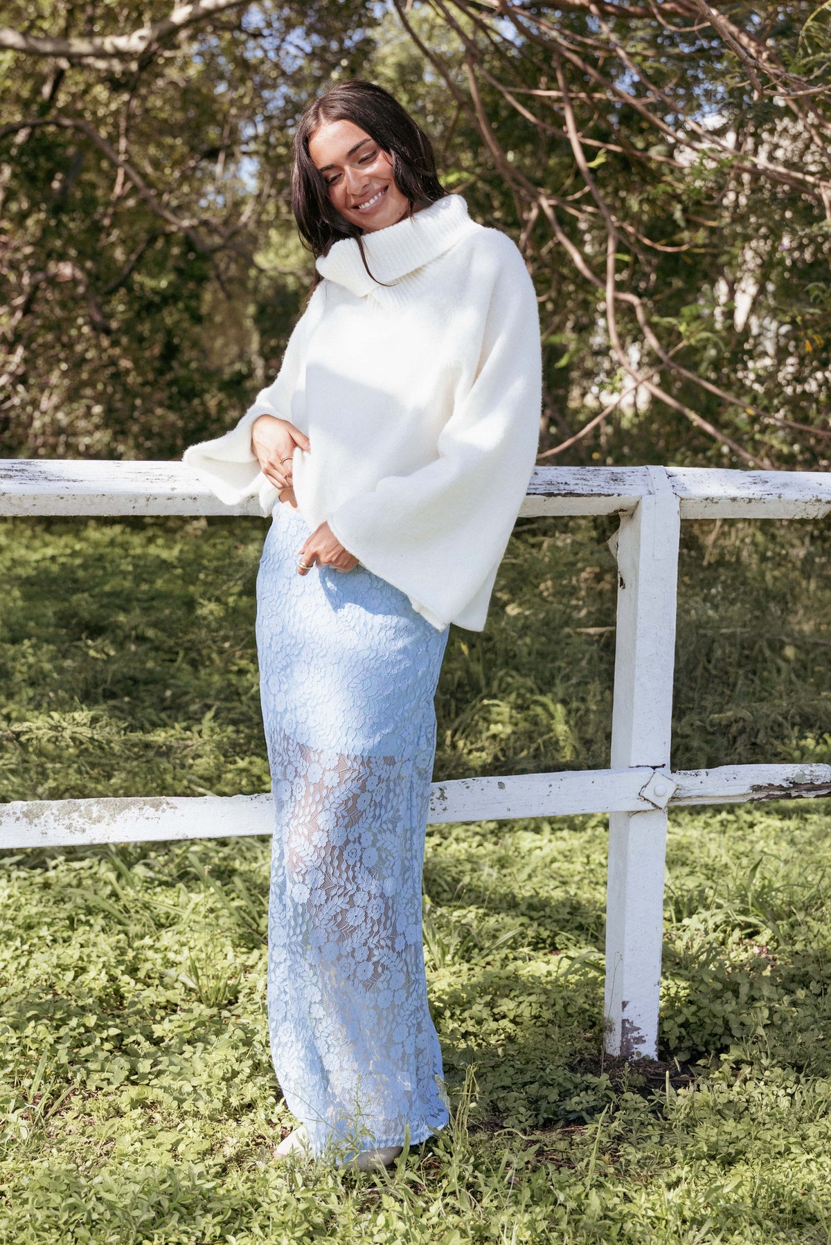 Brittany Lace Maxi Skirt in Blue – view 1 of 7