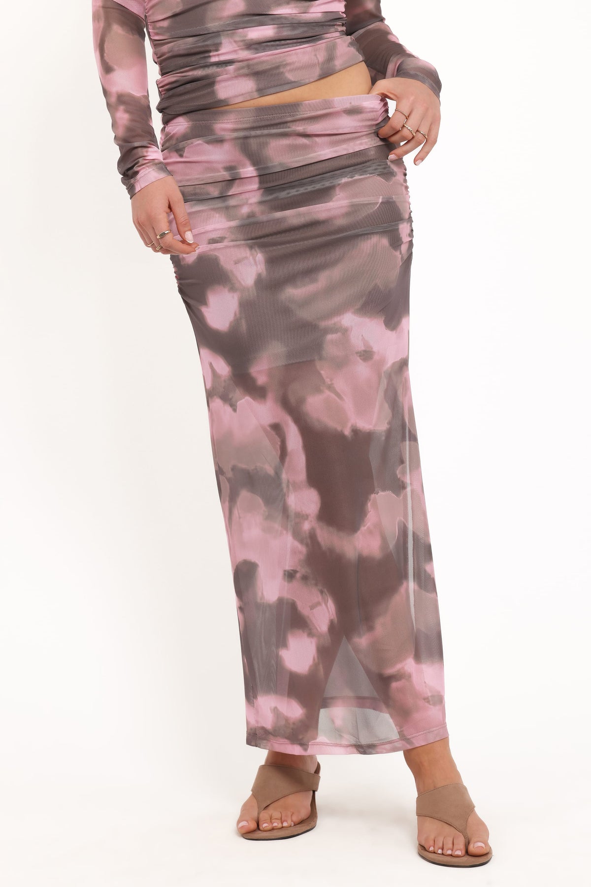 Caelira Skirt in Pink/Brown Print – view 3 of 8