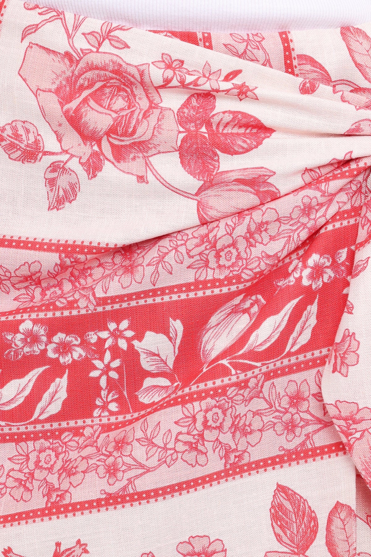 Calypso Wrap Mini Skirt in Rose Tile – view 7 of 8