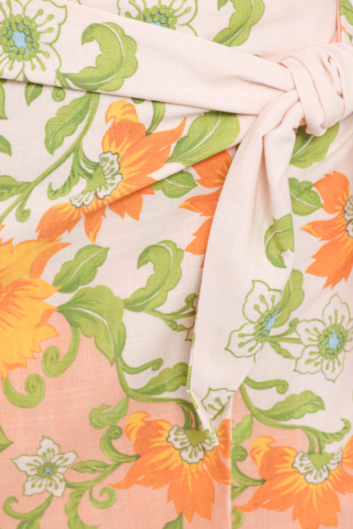 Calypso Wrap Mini Skirt in Yellow Spring Floral – view 7 of 8