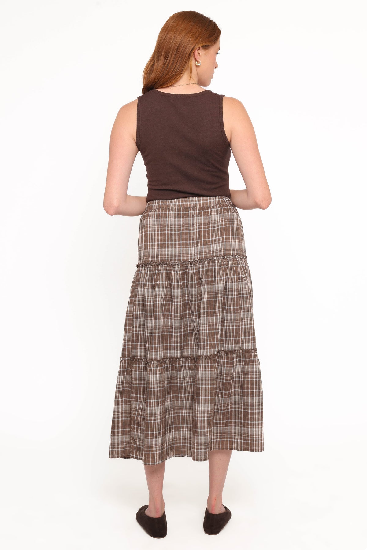 Campbell Tiered Maxi Skirt in Juno Check – view 4 of 6