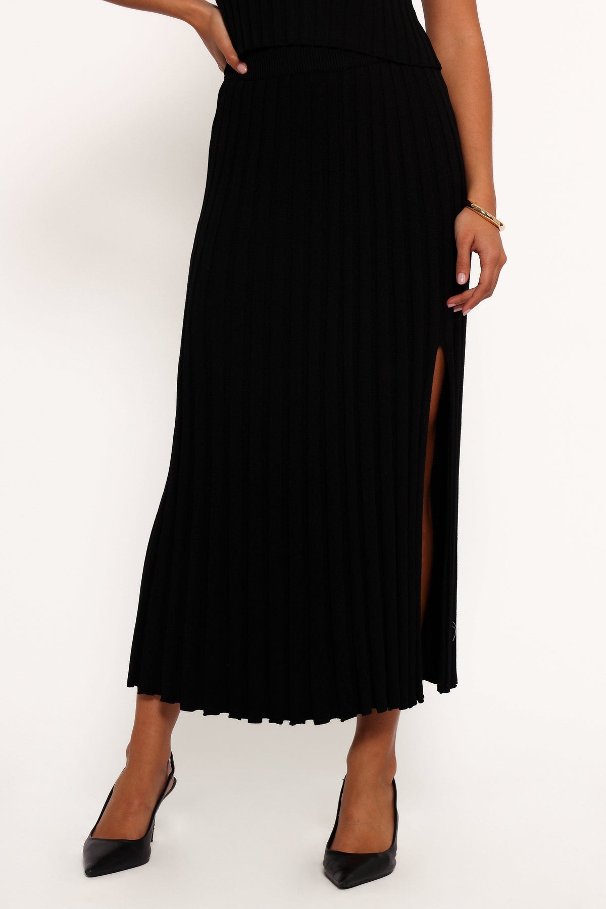 Carson Knit Midi Skirt in Black – view 2 of 6