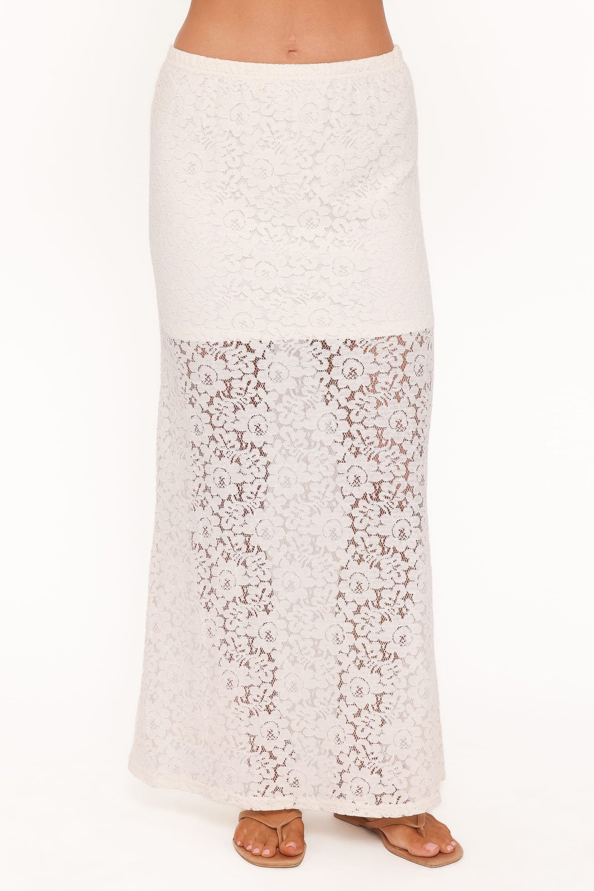 Cassie Lace Maxi Skirt in Cream – view 2 of 6
