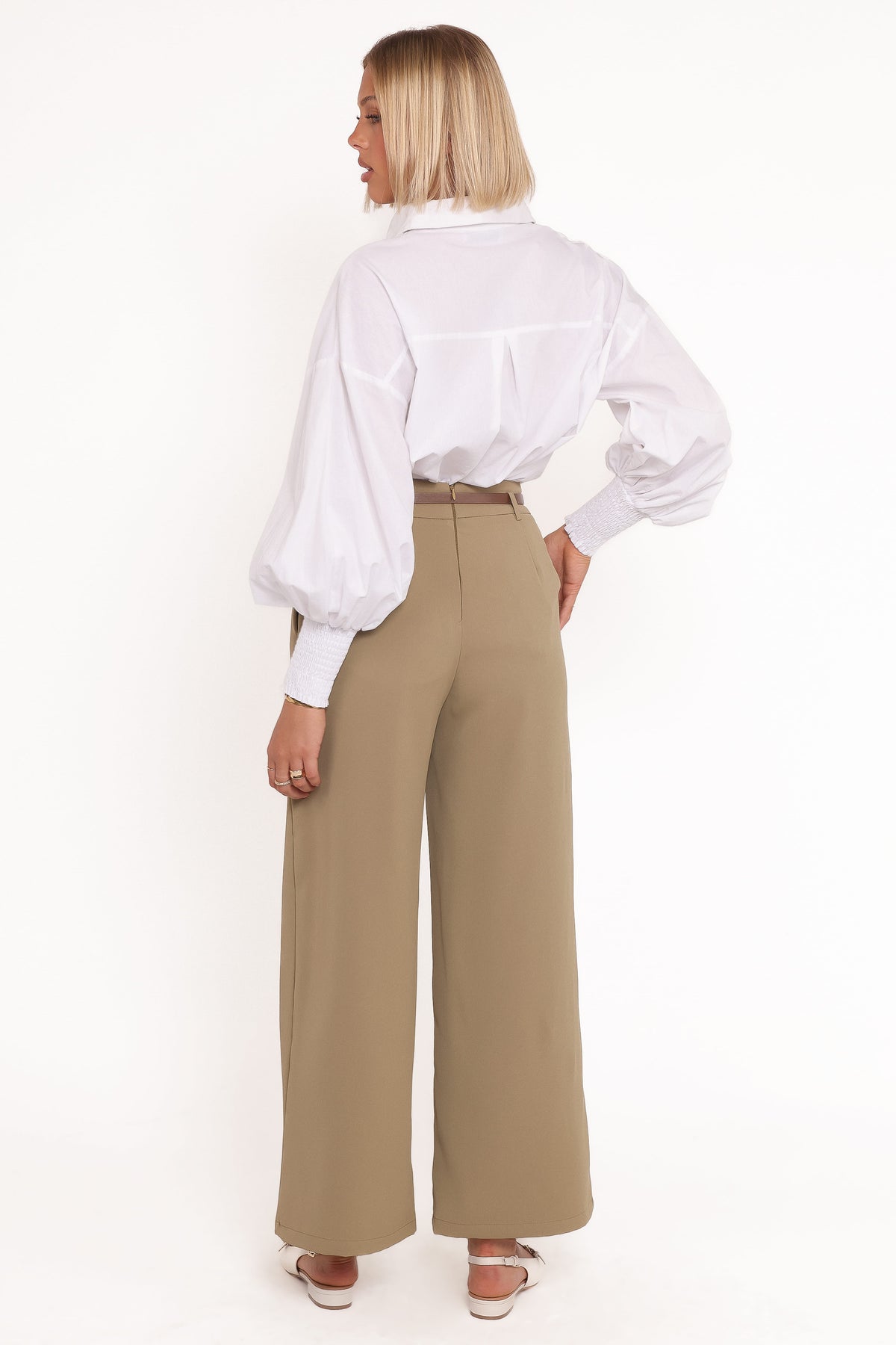 Ceres Belted Wide Leg Pant in Olive – view 5 of 7