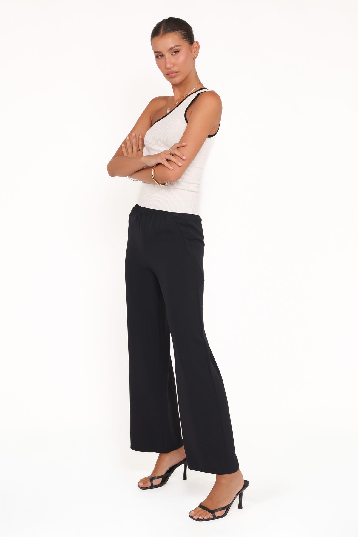 Clark Crepe Wide Leg Pant in Black – view 4 of 6