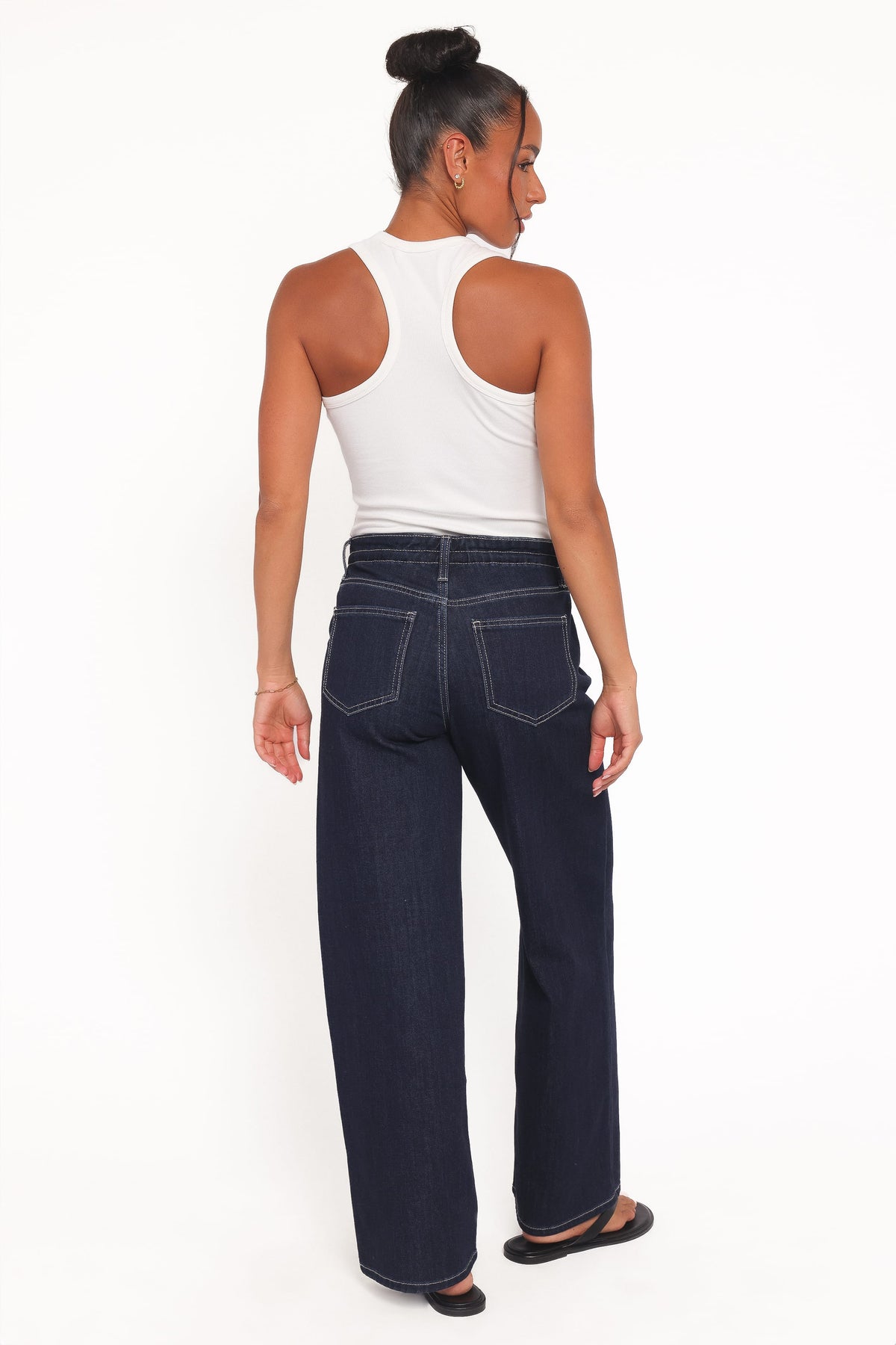 Clover Drawstring Wide Leg Jeans in Dark Wash – view 4 of 6