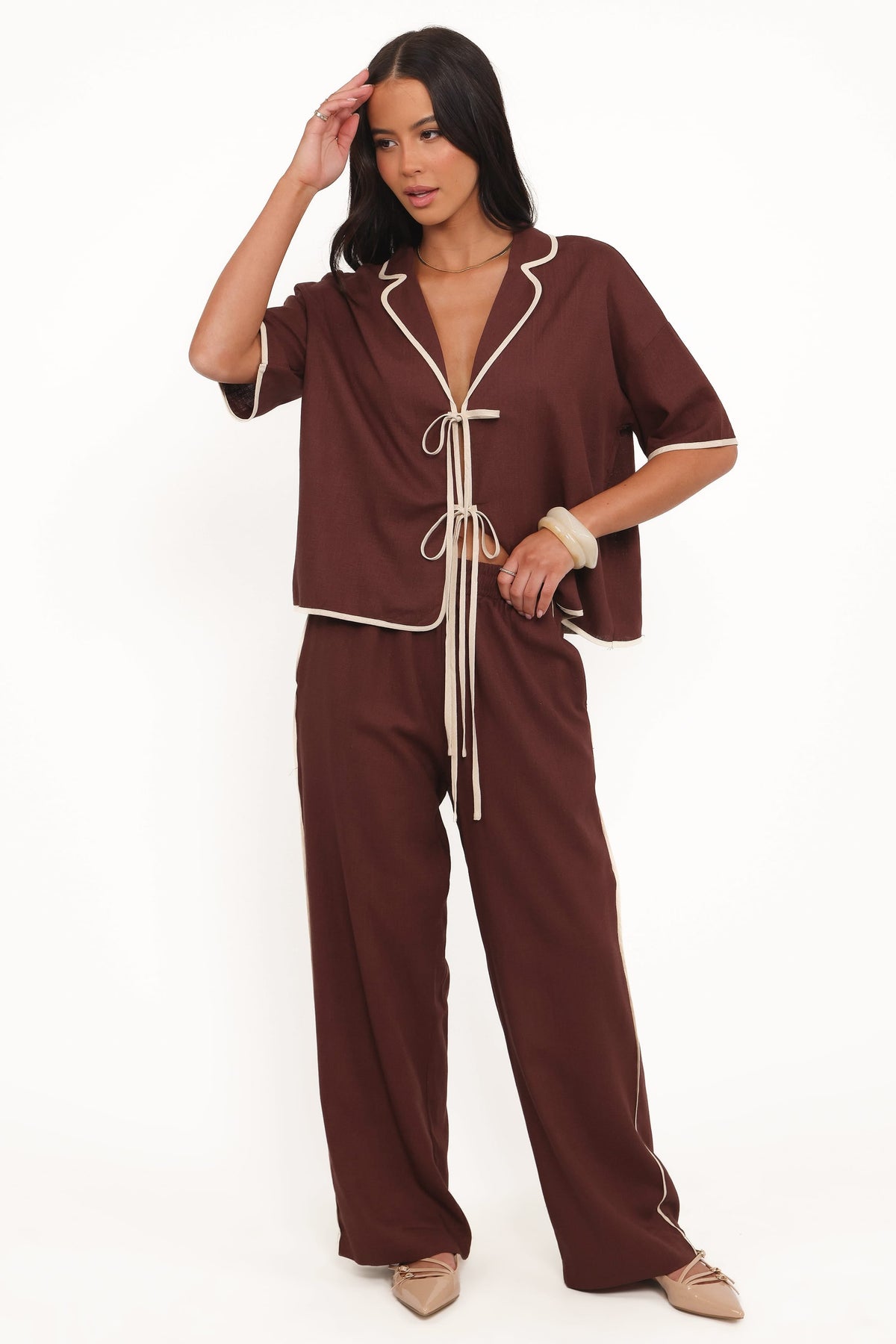 Dalton Pant in Brown Cream – view 5 of 6