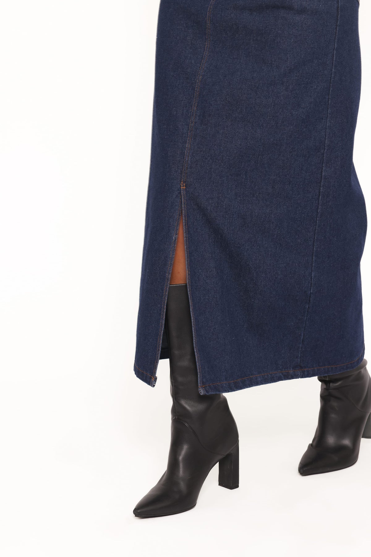 Dana Denim Midi Skirt in Midnight – view 3 of 8