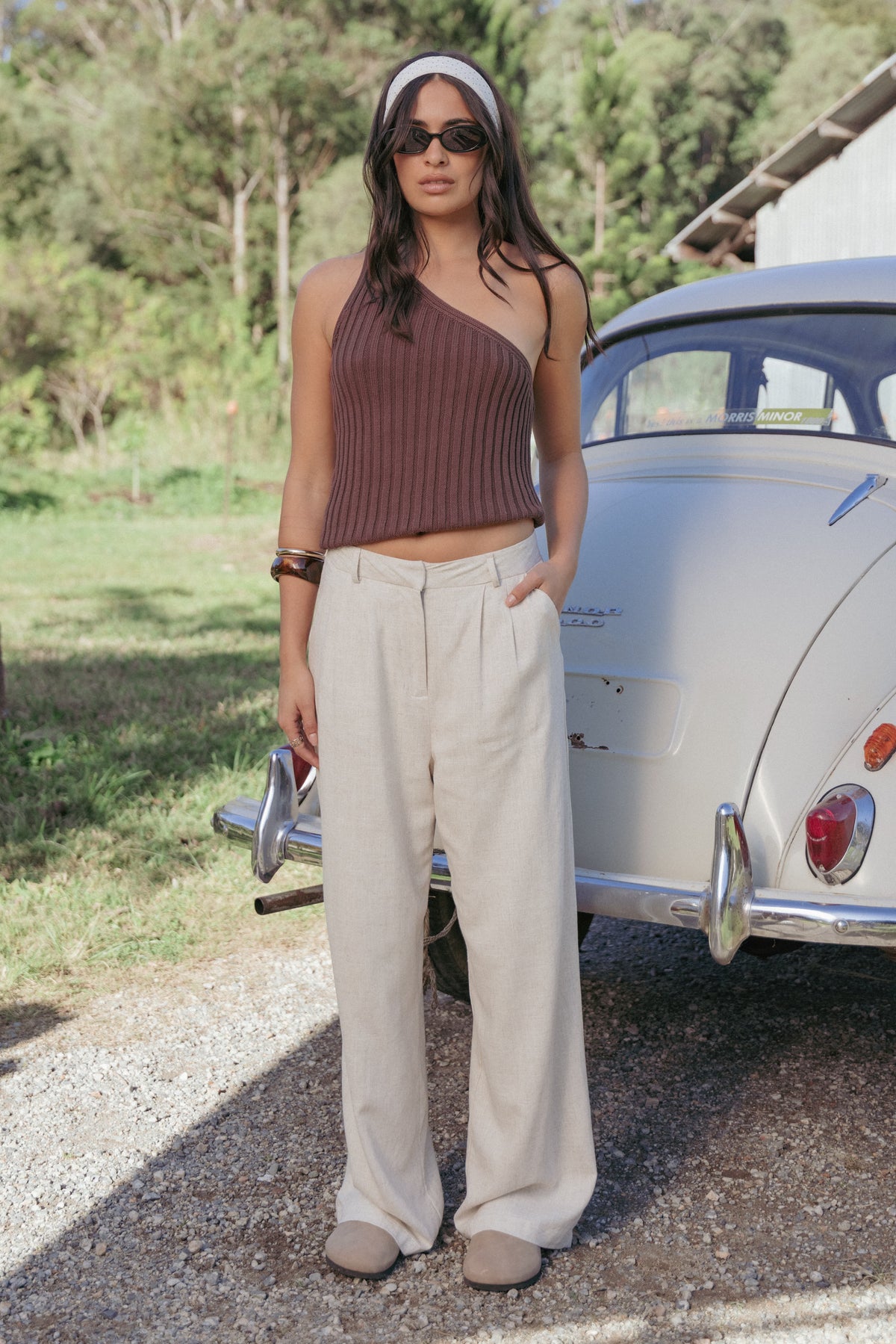 Dean Linen Pants in Beige – view 1 of 7