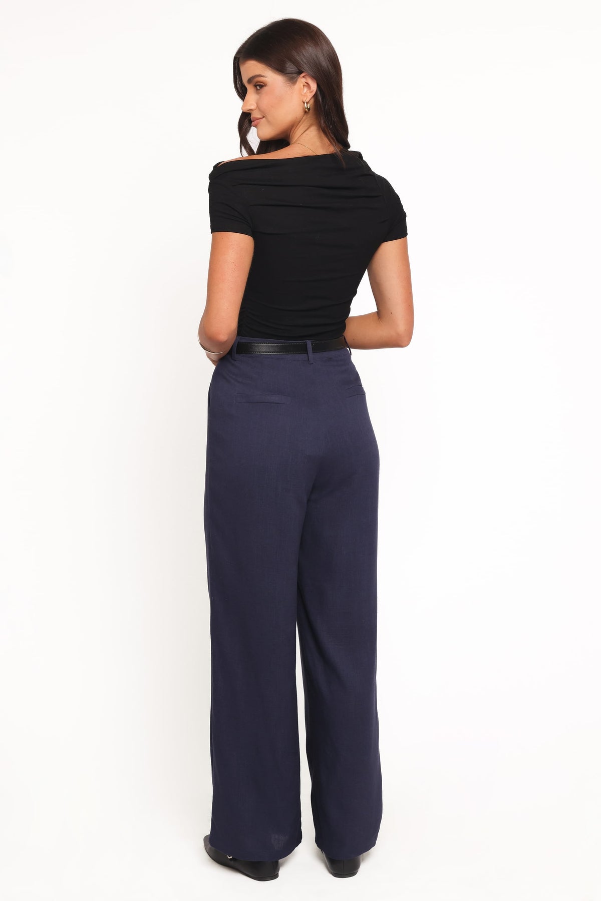 Dean Linen Pants in Navy – view 4 of 5