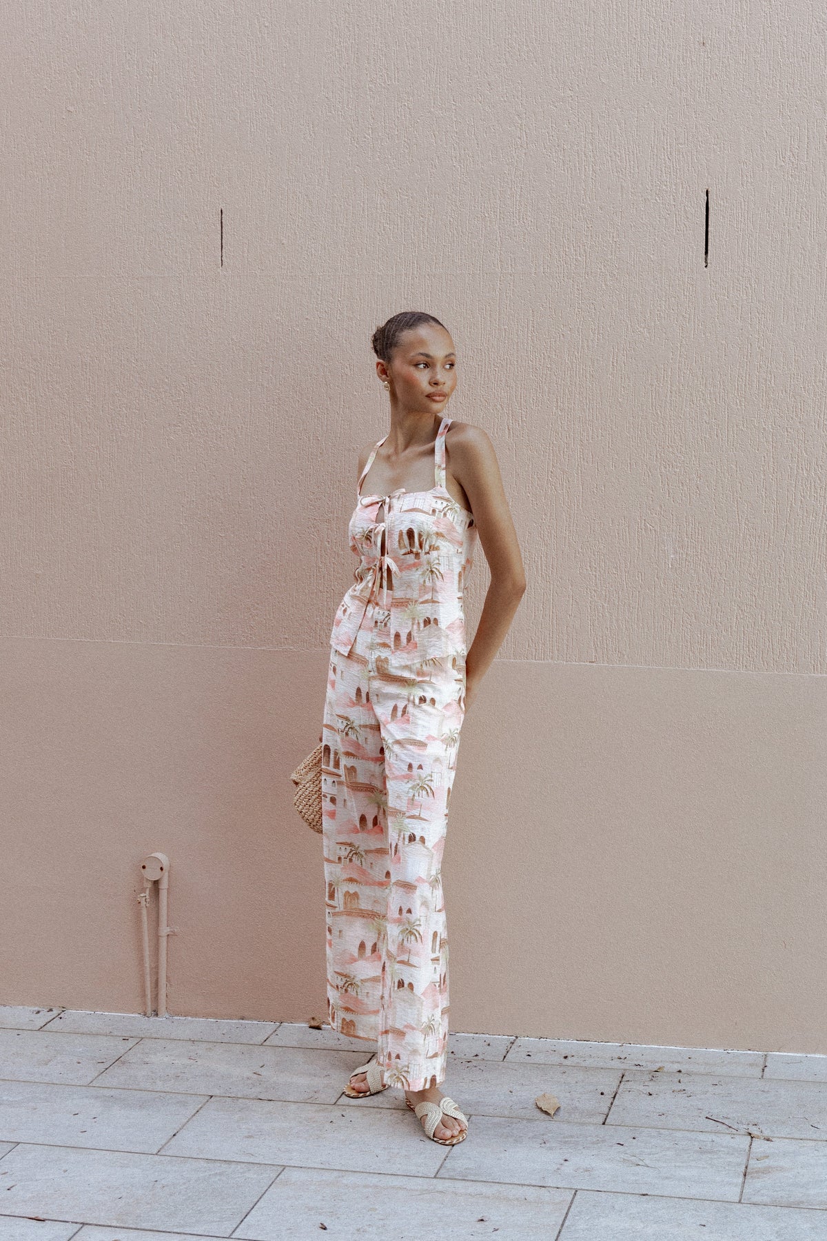 Devina Pants in Tan Print – view 2 of 8