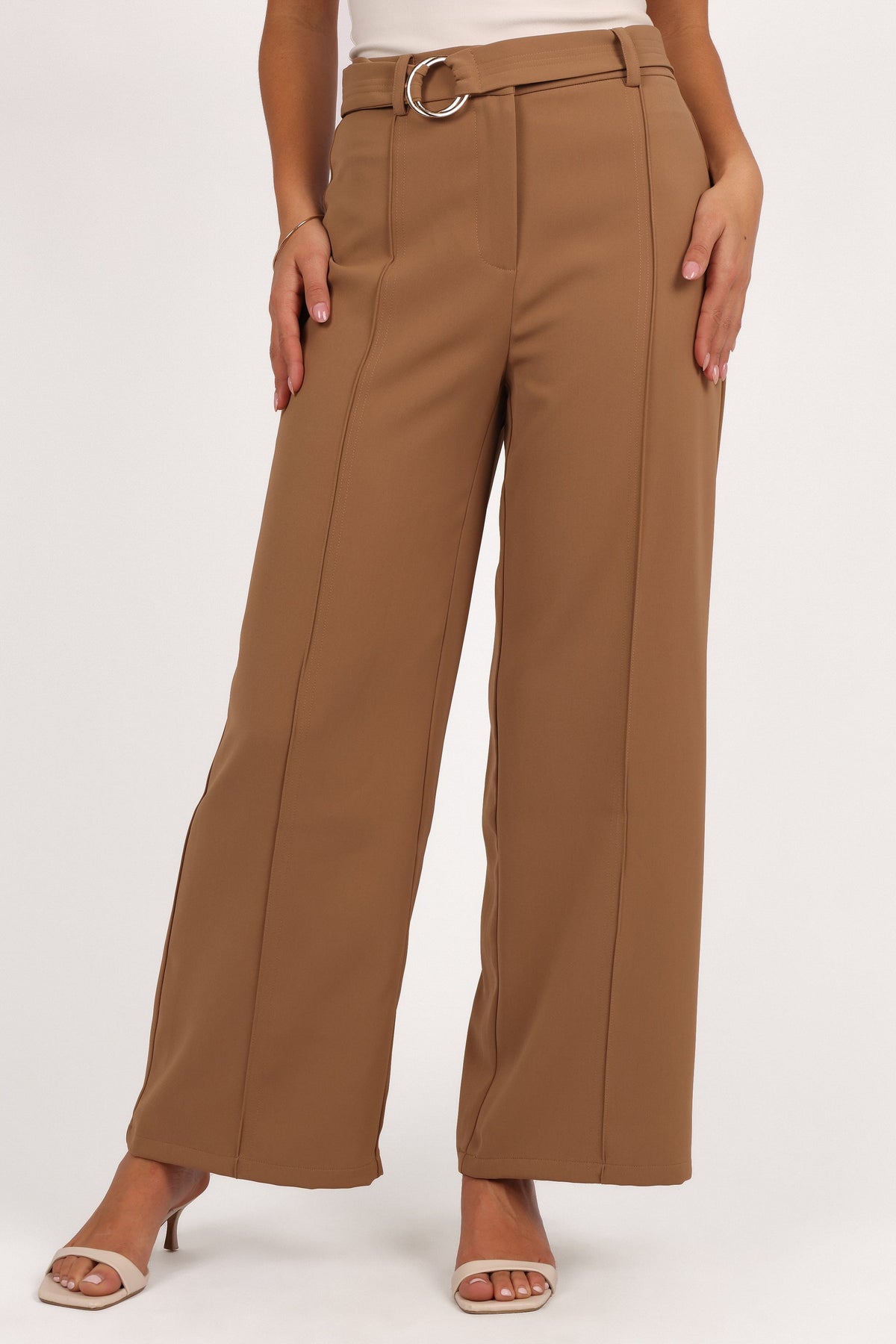 Elaine Belted Pant in Mocha – view 2 of 6