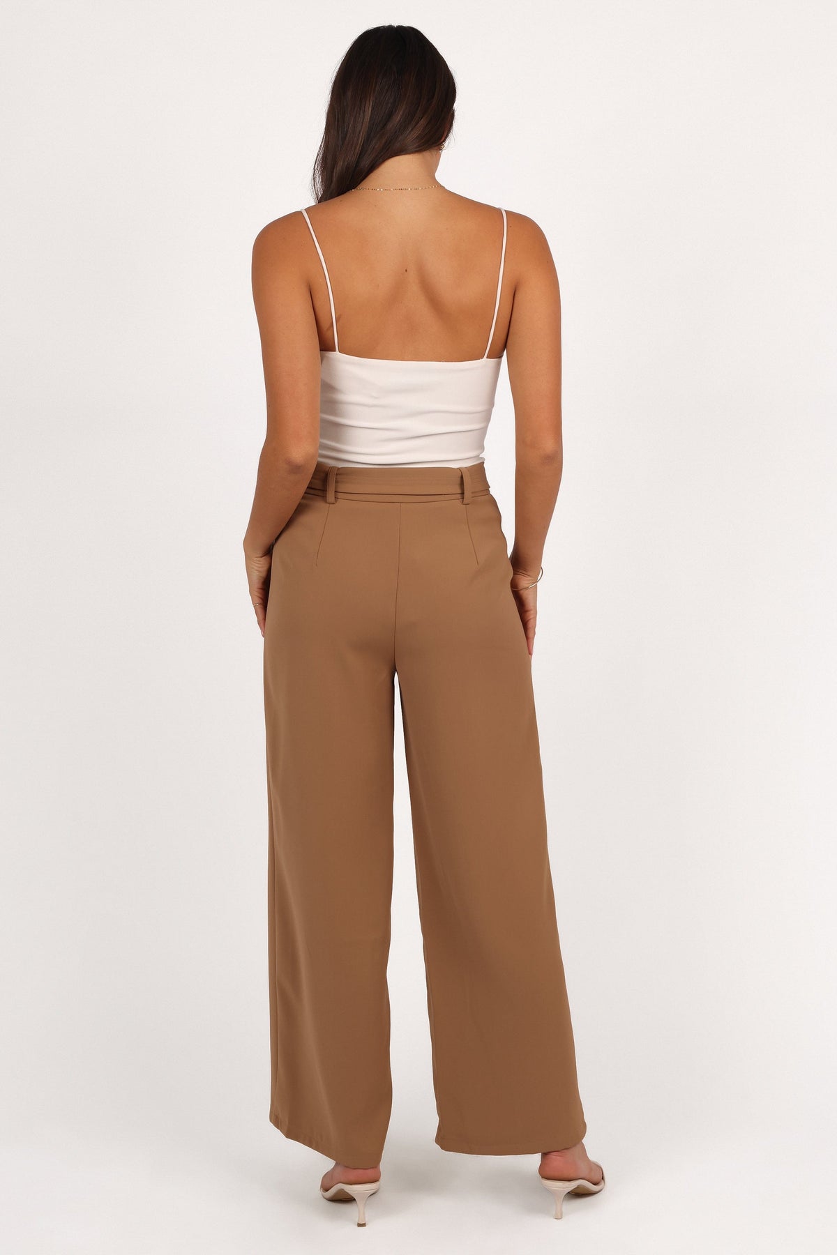 Elaine Belted Pant in Mocha – view 4 of 6