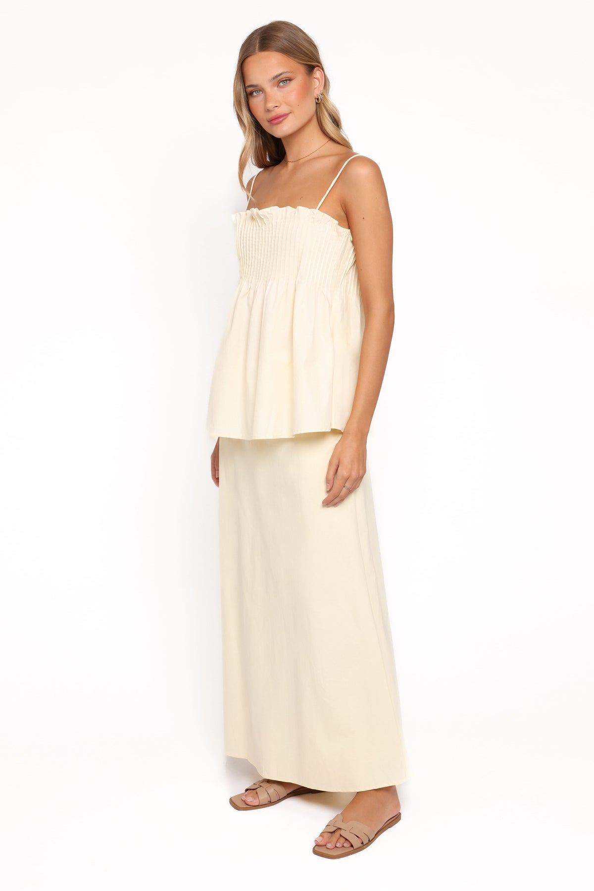 Elena Cotton Maxi Skirt in Butter Yellow – view 4 of 8