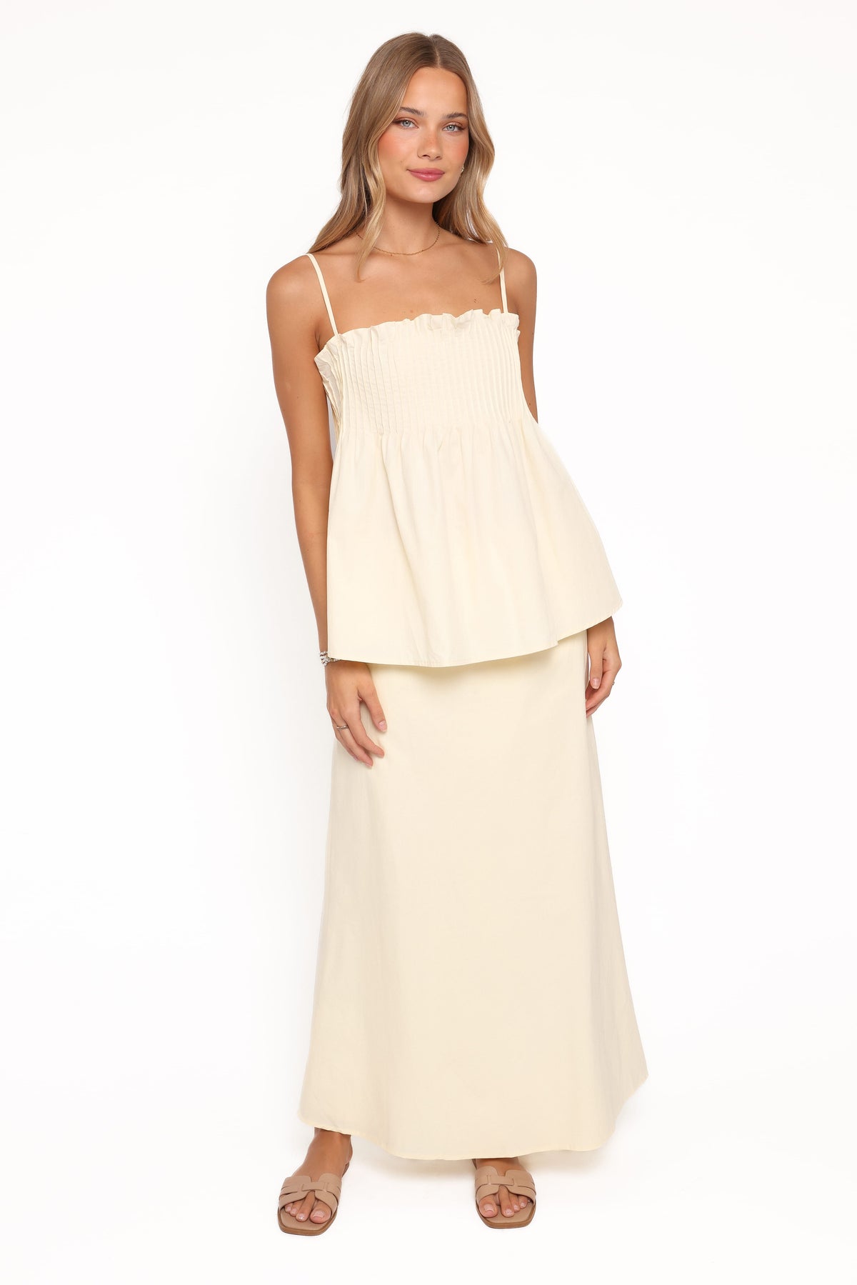 Elena Cotton Maxi Skirt in Butter Yellow – view 2 of 8