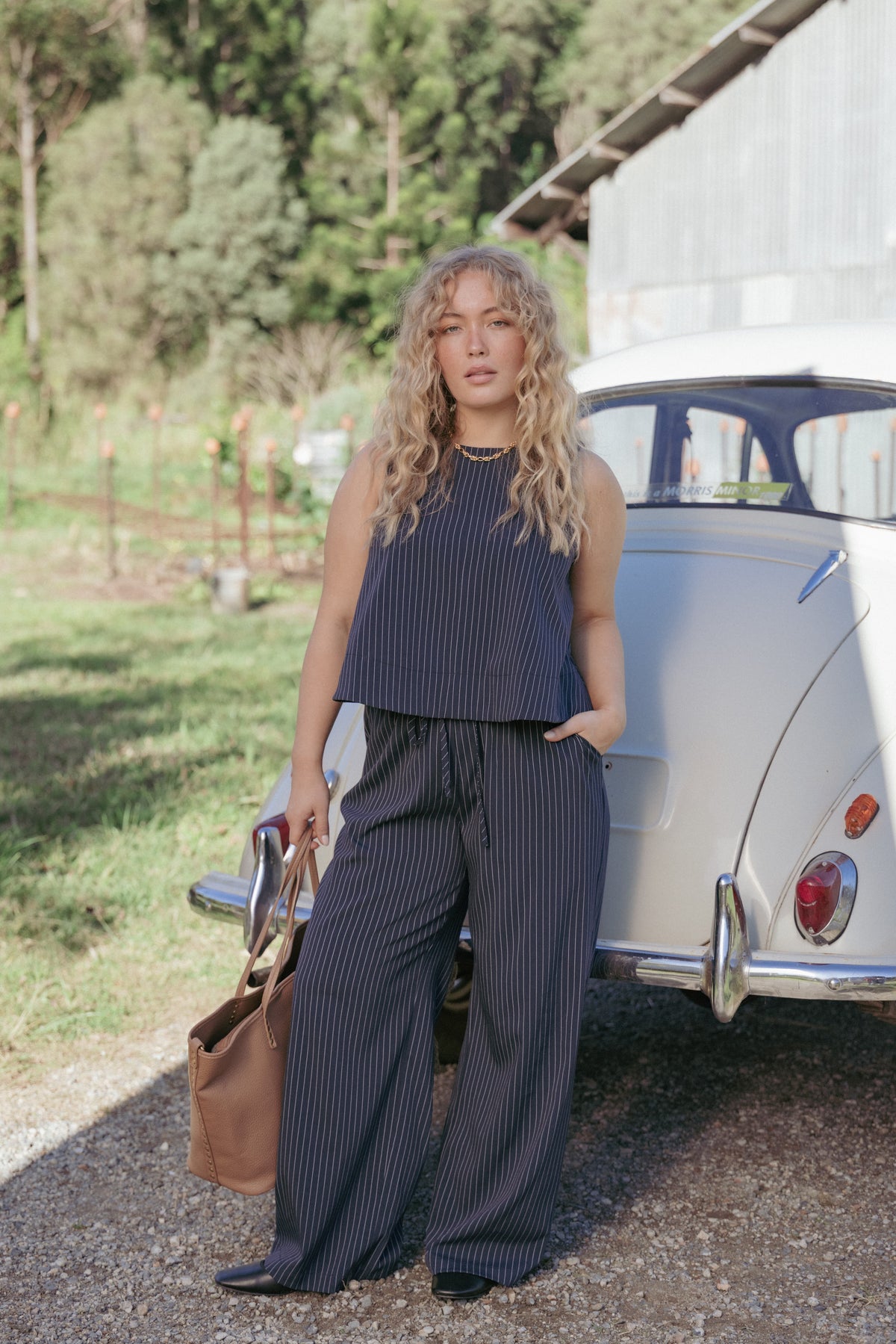 Elijah Pants in Navy White Stripe – view 1 of 8