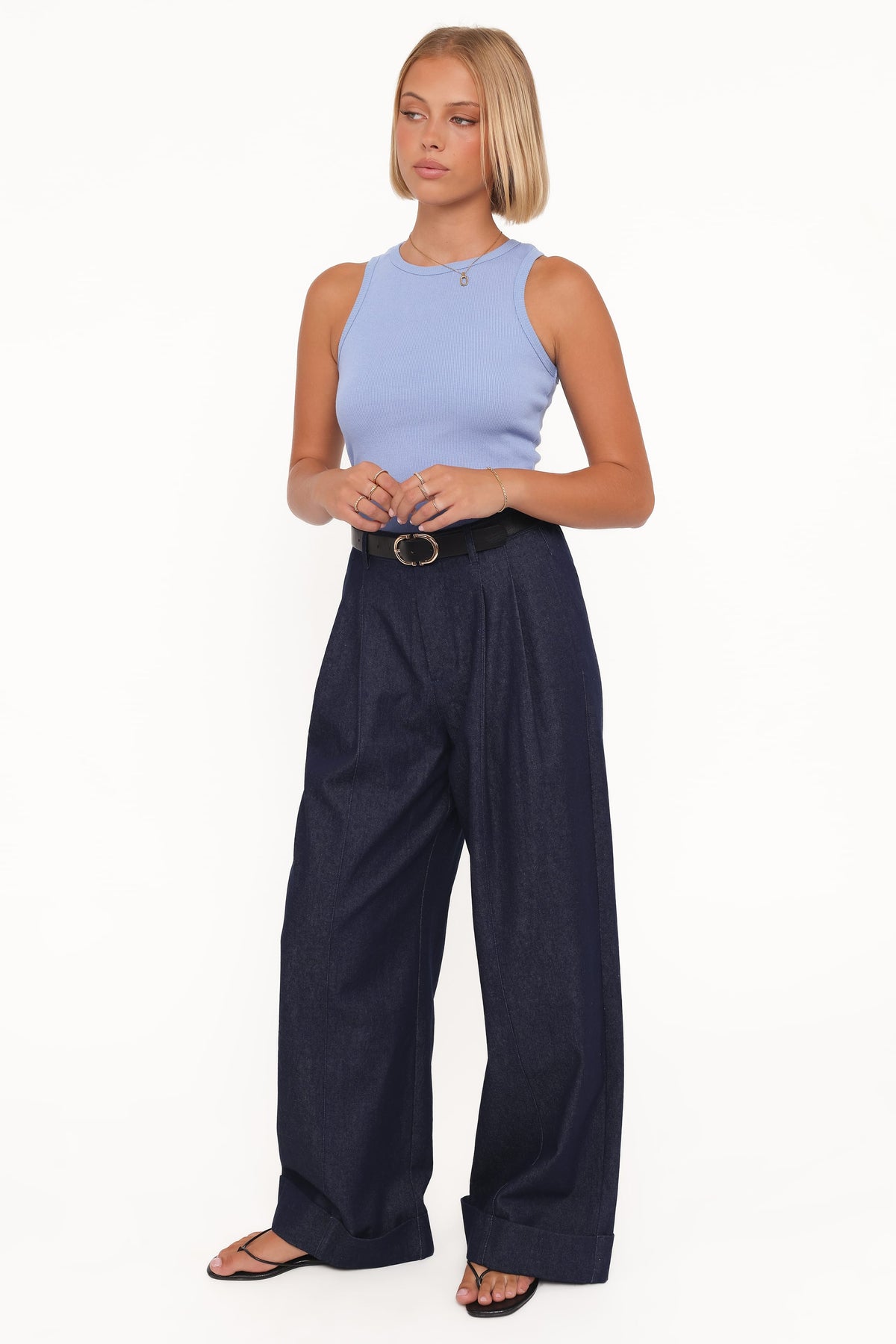 Elinor Cuffed Denim Pant in Dark Wash – view 4 of 7