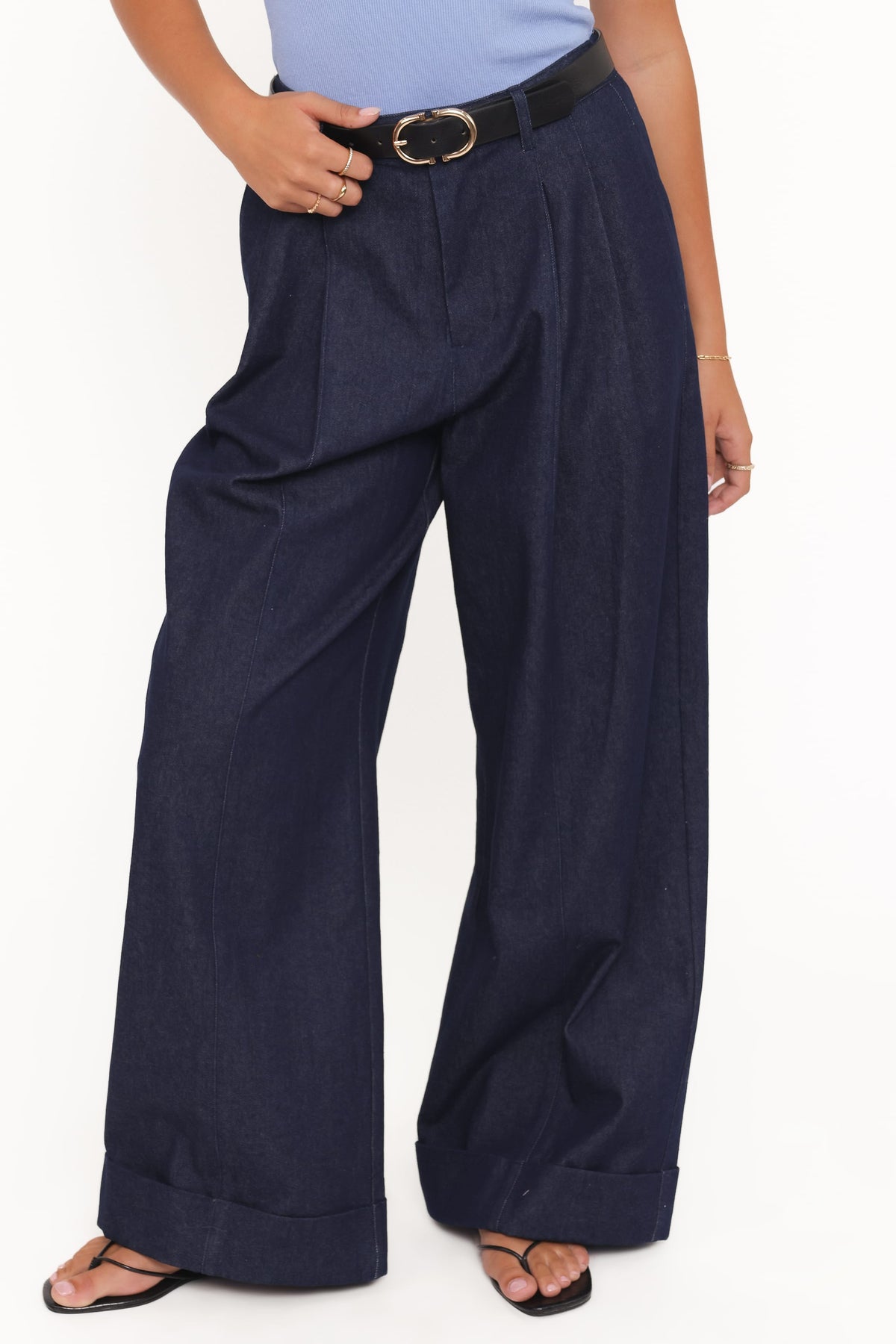 Elinor Cuffed Denim Pant in Dark Wash – view 3 of 7