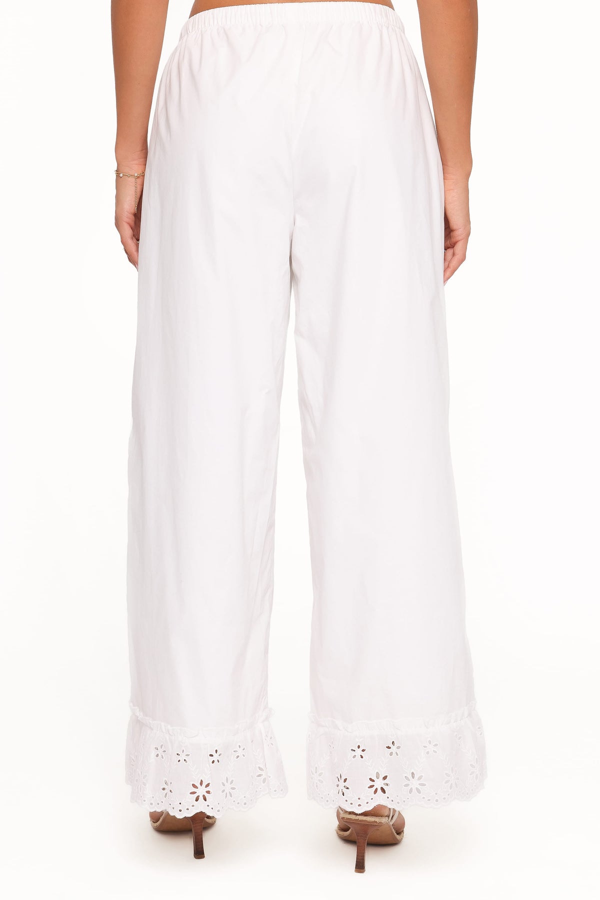 Eliska Frill Hem Pant in White – view 6 of 8