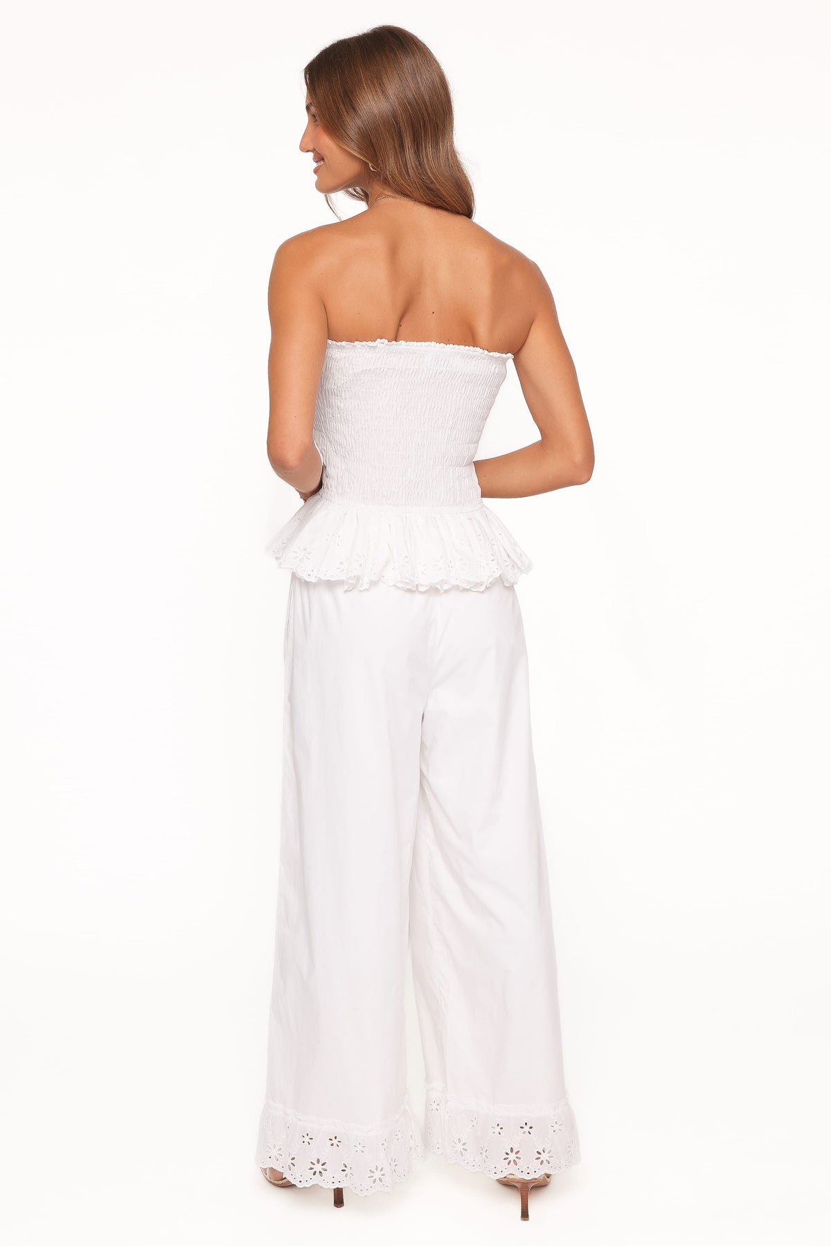 Eliska Frill Hem Pant in White – view 5 of 8