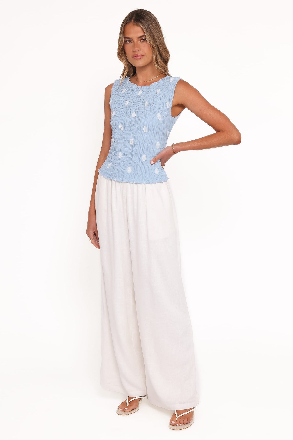 Elowen Wide Leg Pants in White – view 4 of 8
