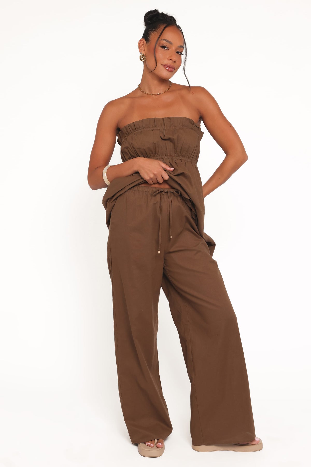Ember Cotton Pants in Brown – view 6 of 8
