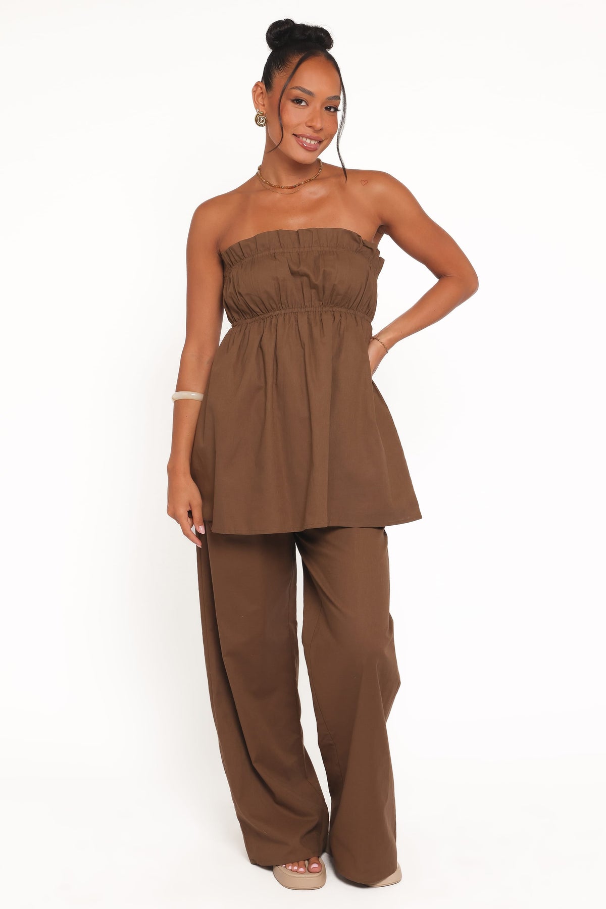 Ember Cotton Pants in Brown – view 2 of 8