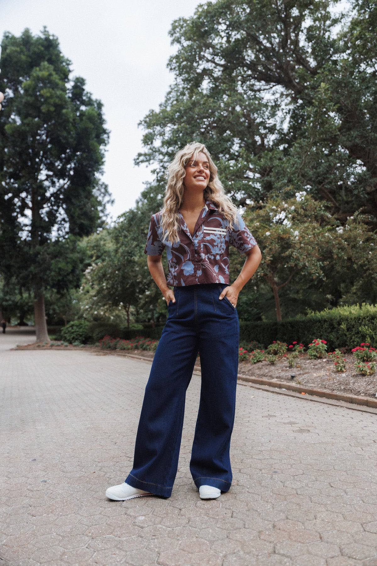 Evandra Straight Leg Denim Trouser Pant in Indigo – view 1 of 7