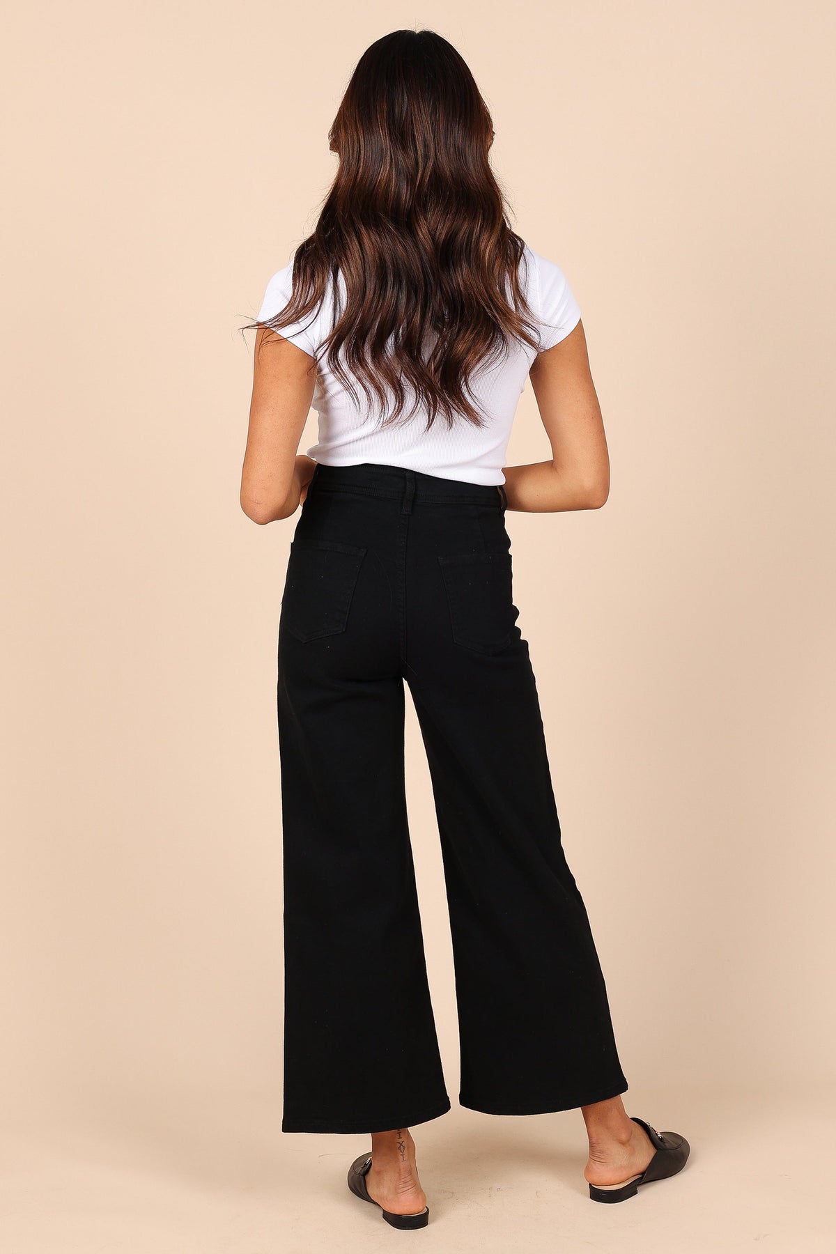 Georgette High Waisted Straight Leg Pants in Black – view 2 of 7