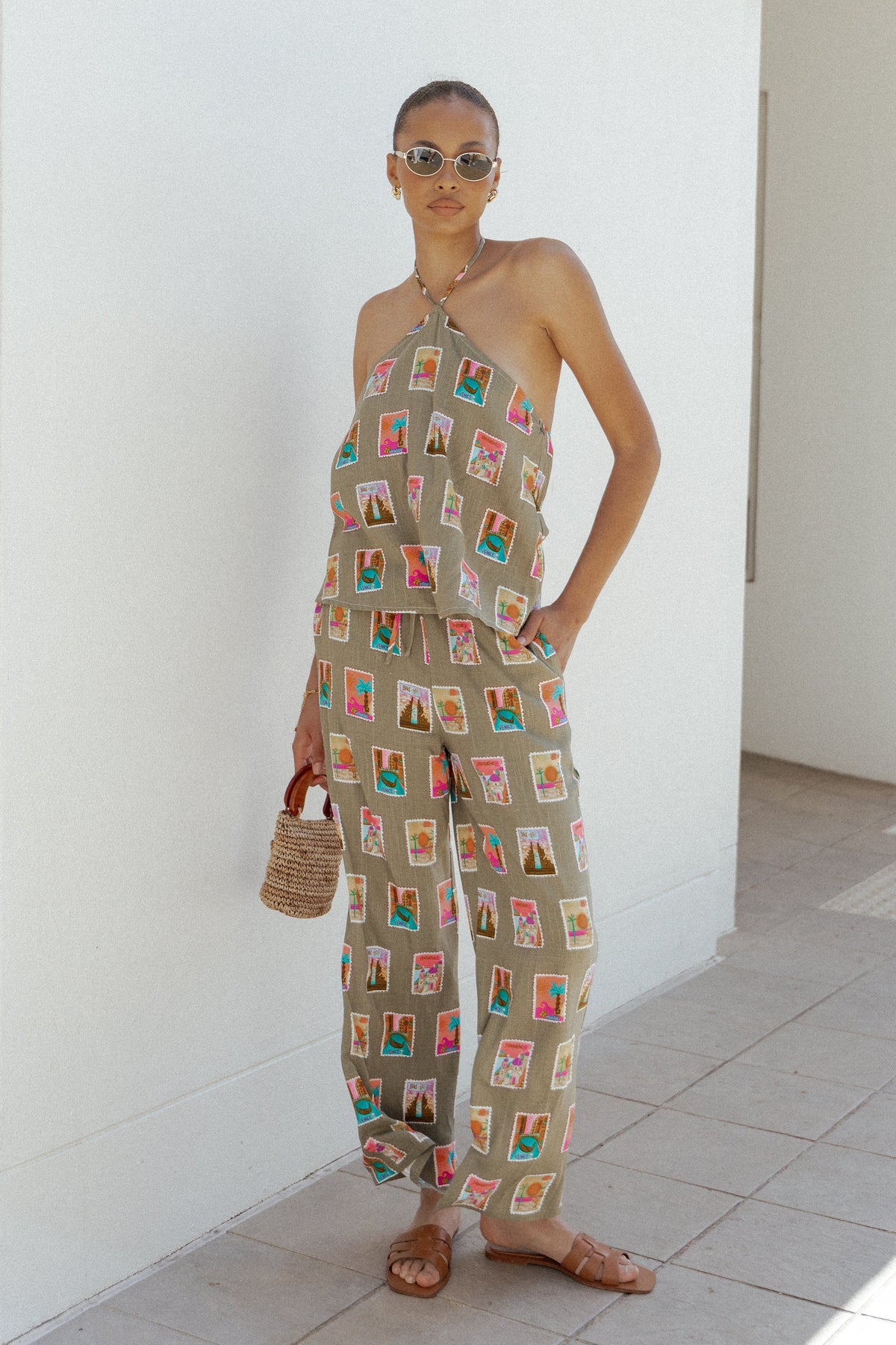 Hana Pants in Olive Print – view 1 of 9