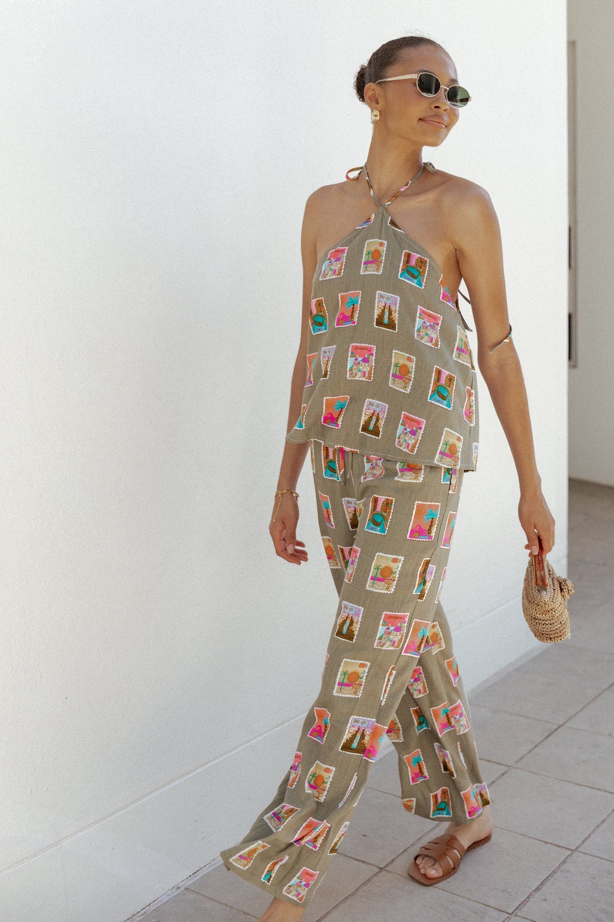 Hana Pants in Olive Print – view 2 of 9
