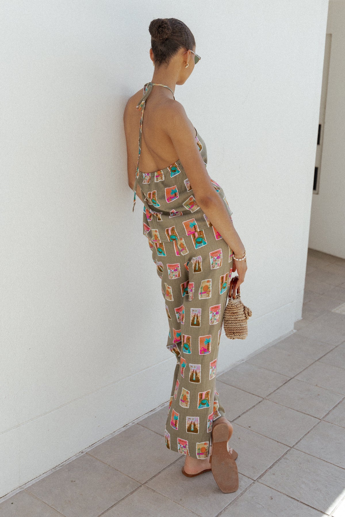 Hana Pants in Olive Print – view 3 of 9