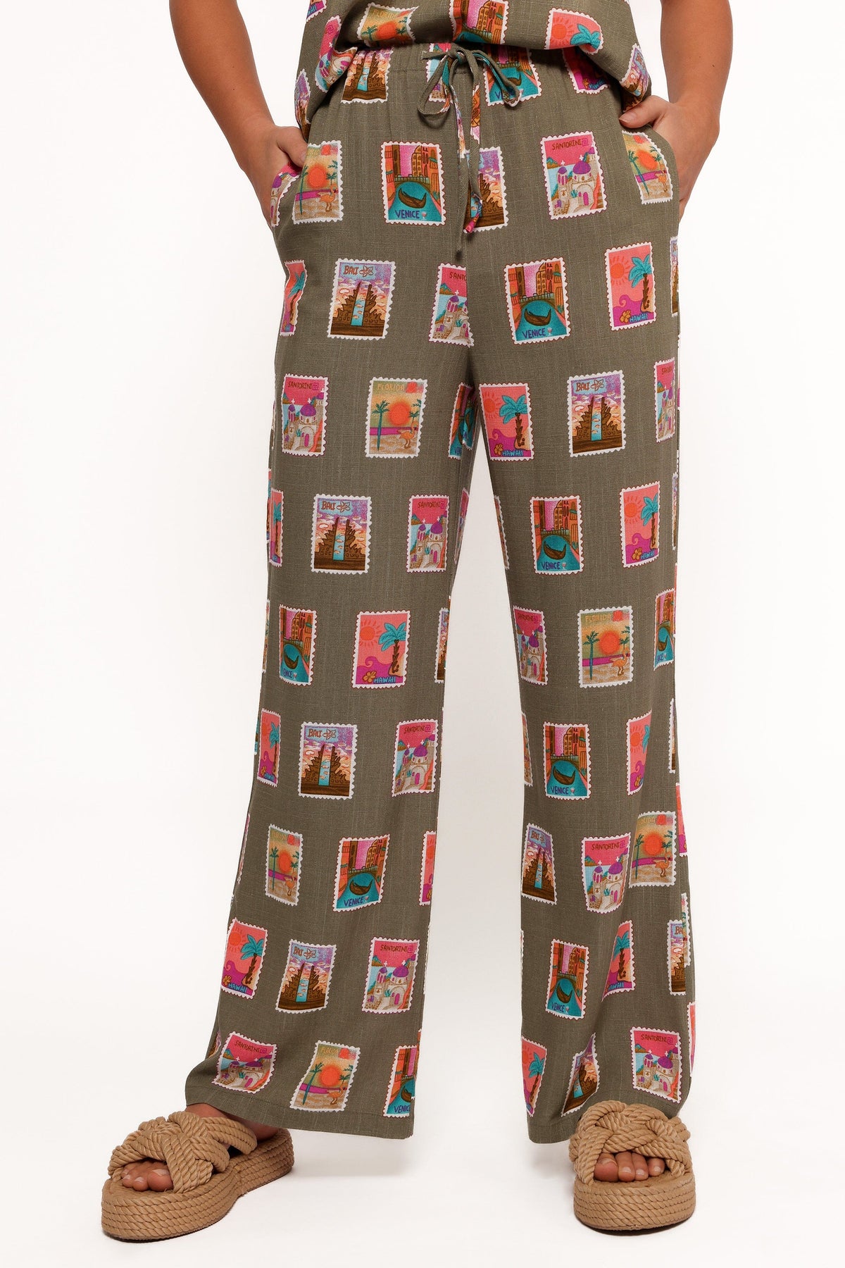 Hana Pants in Olive Print – view 8 of 9