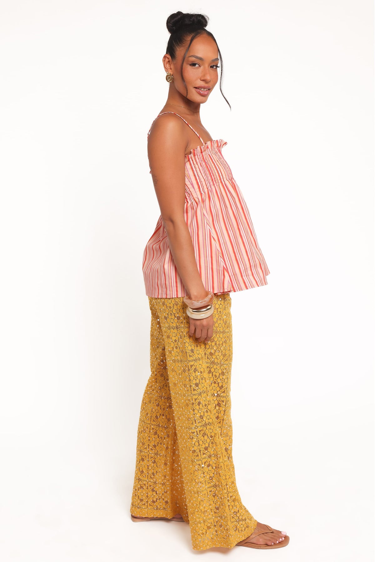 Jacinta Sequin Lace Pant in Mango – view 4 of 7