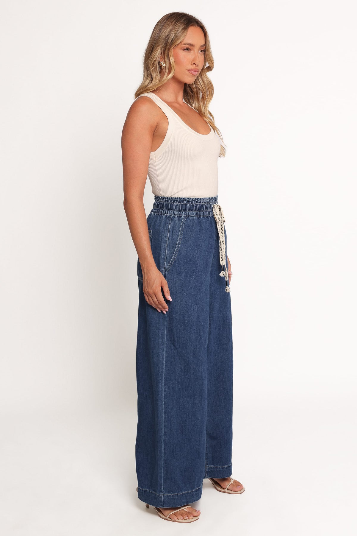 Jenni Wide Leg Pant in Denim – view 6 of 8