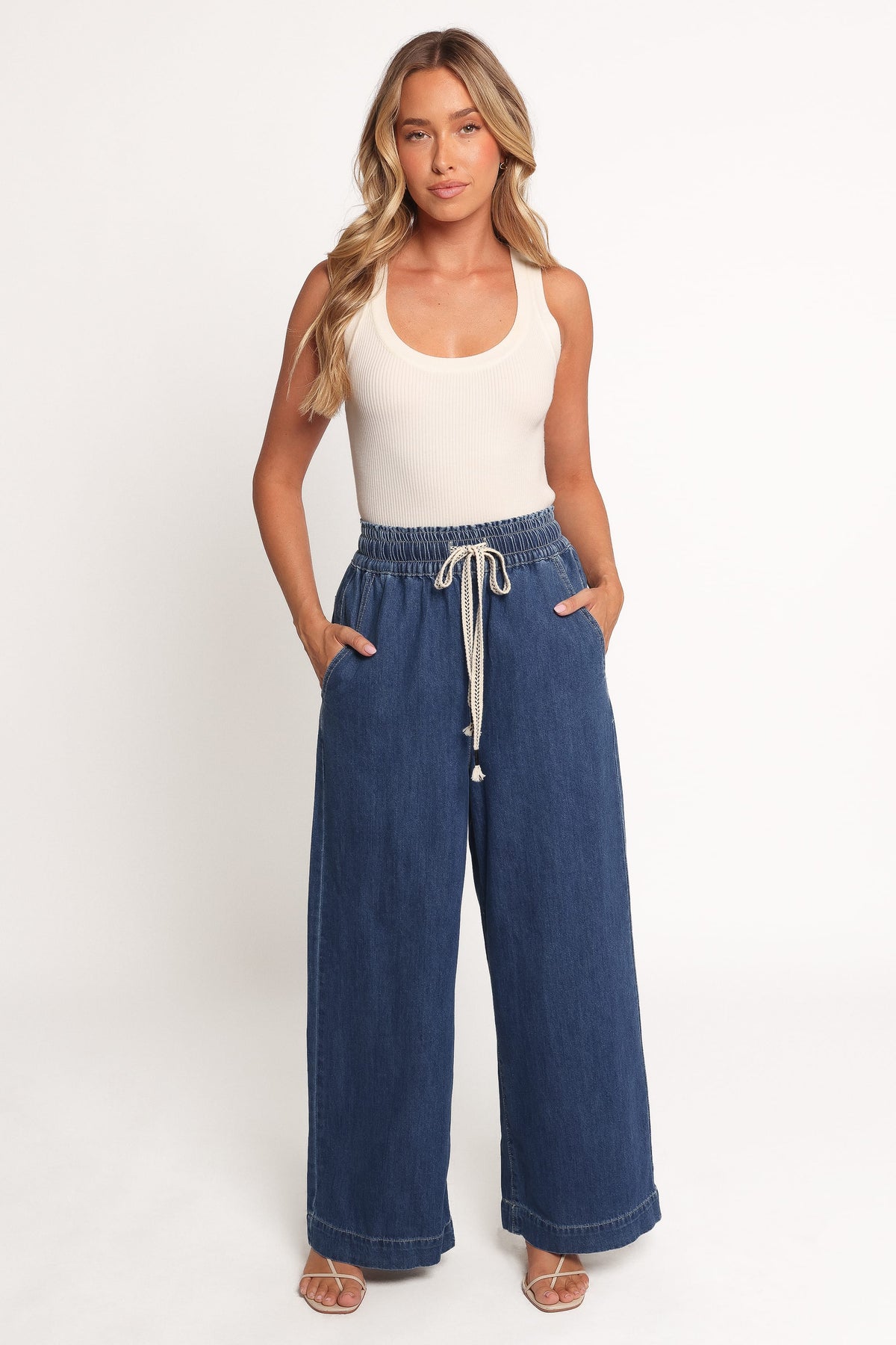 Jenni Wide Leg Pant in Denim – view 2 of 8