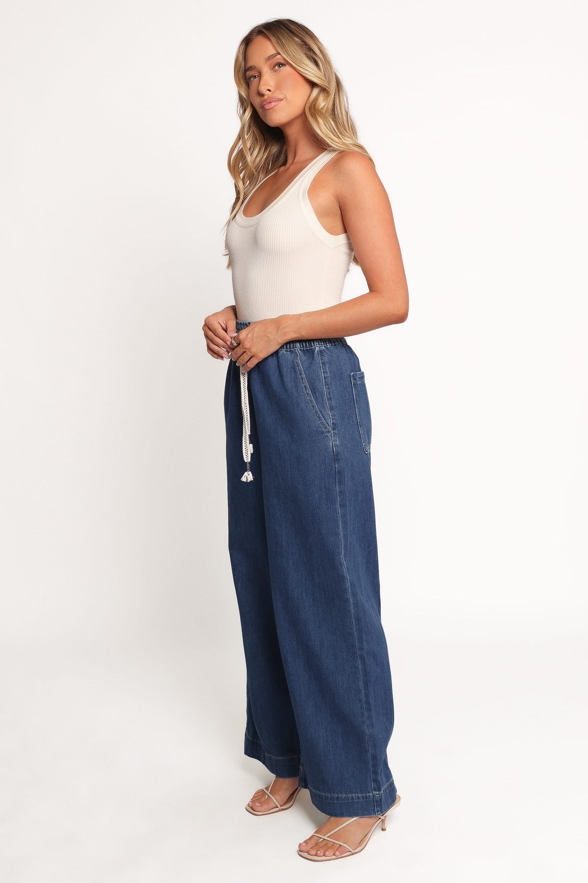 Jenni Wide Leg Pant in Denim – view 4 of 8