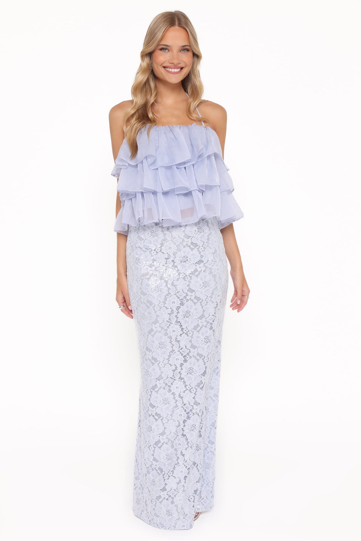 Jennings Lace Maxi Skirt in Blue Sequin – view 2 of 8