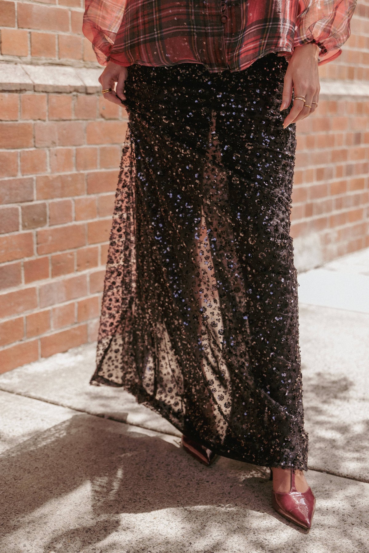 Jennings Sequin Maxi Skirt in Black – view 8 of 8