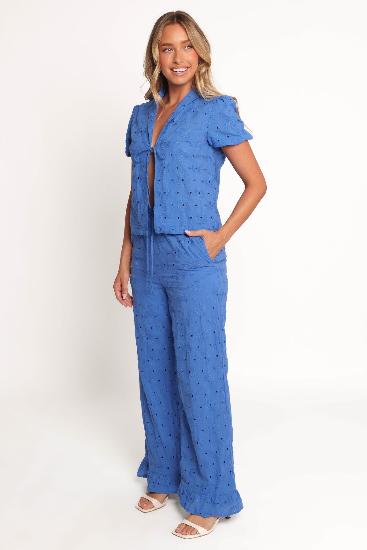 Katya Embroidered Pants in Cobalt – view 4 of 8