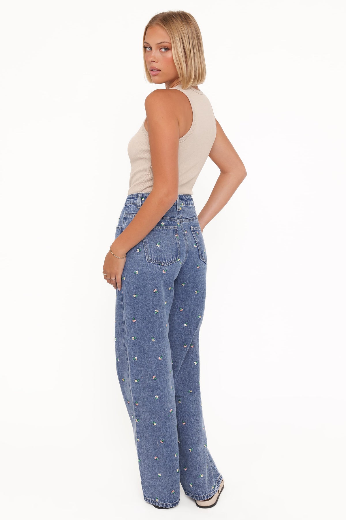 Kendall Straight Leg Jeans in Embroidery Medium Wash – view 5 of 7