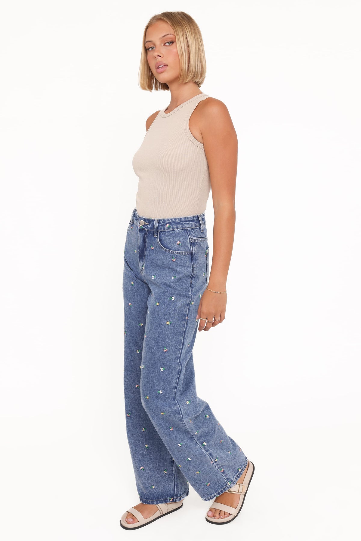 Kendall Straight Leg Jeans in Embroidery Medium Wash – view 4 of 7