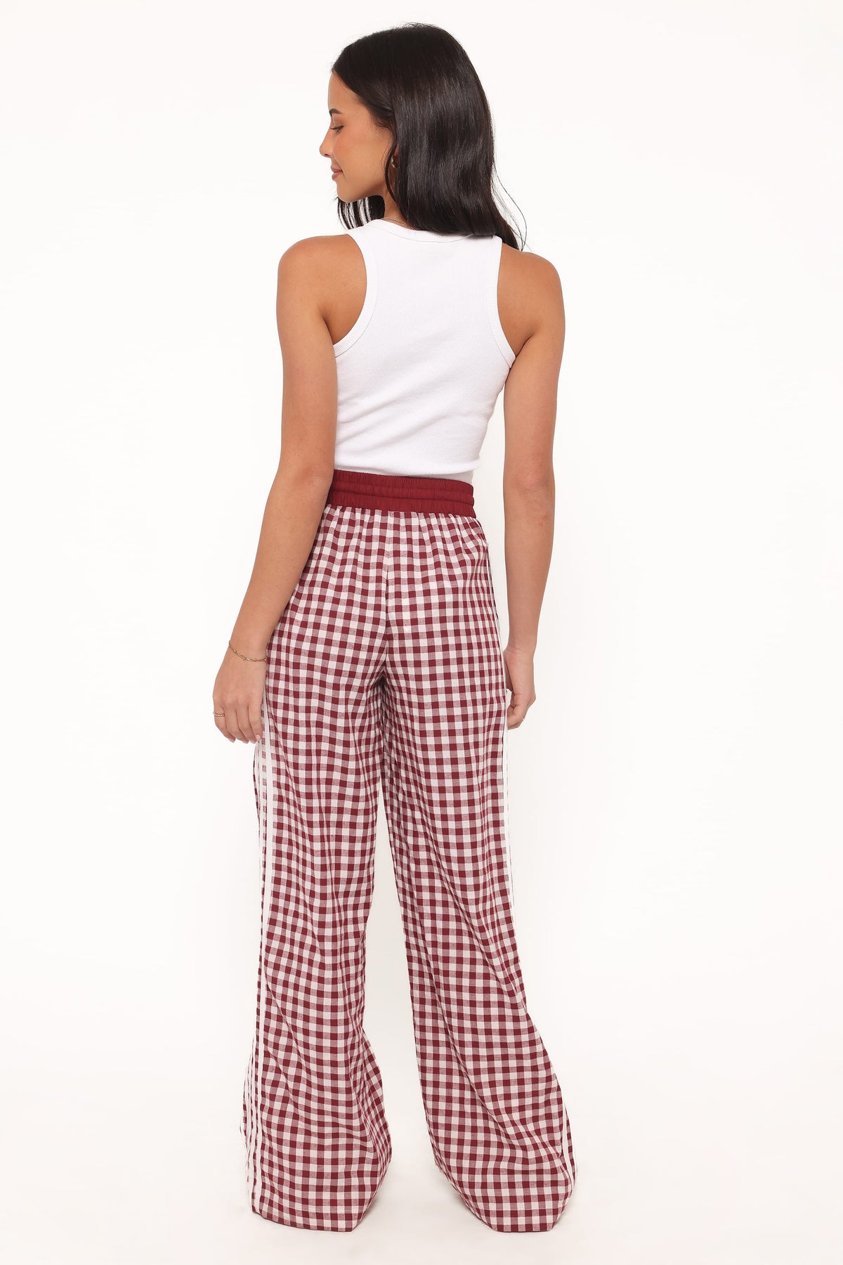 Lawson Track Pants in Burgundy Gingham – view 5 of 8