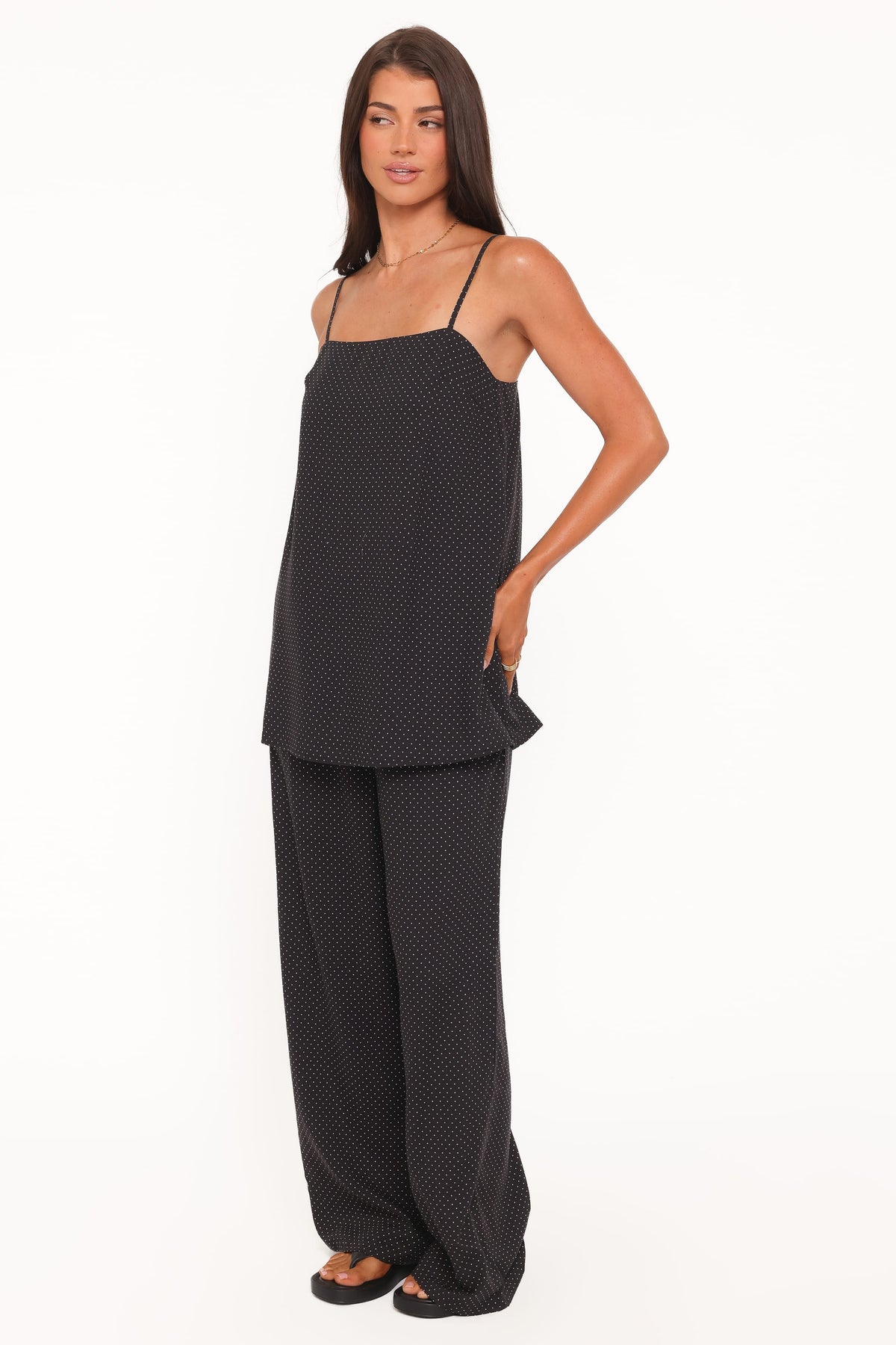 Lexi Elastic Waist Pant in Black Polkadot – view 4 of 7